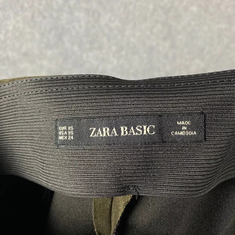 Zara Zara Leggings Women's XS Stretch Green Polyester Blend Size 24" / US 00 / IT 34 - 6 Thumbnail