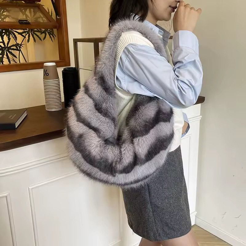 Other Faux Fur Large Fluffy Stylish Luxury Shoulder Bag Size ONE SIZE - 1 Thumbnail