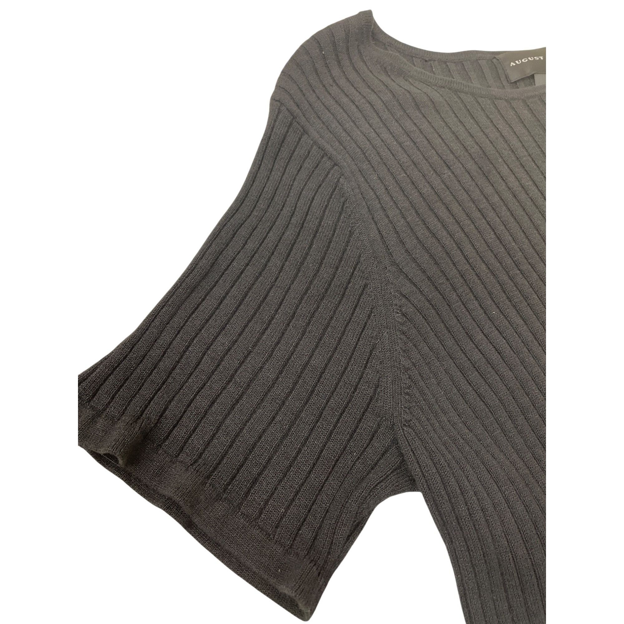 Other August Silk Womens Black Ribbed 100% Silk Crew Neck shirt To Size XL / US 12-14 / IT 48-50 - 2 Thumbnail