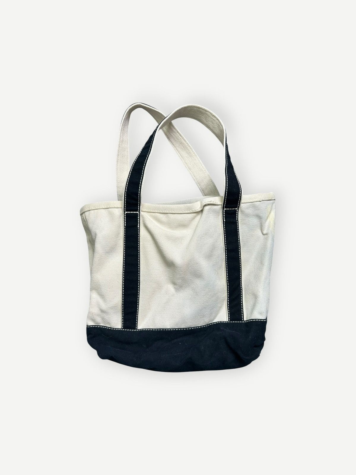 Lands' End × Vintage Vintage Y2K Lands End Boat Tote Canvas White Navy Size ONE SIZE - 3 Thumbnail