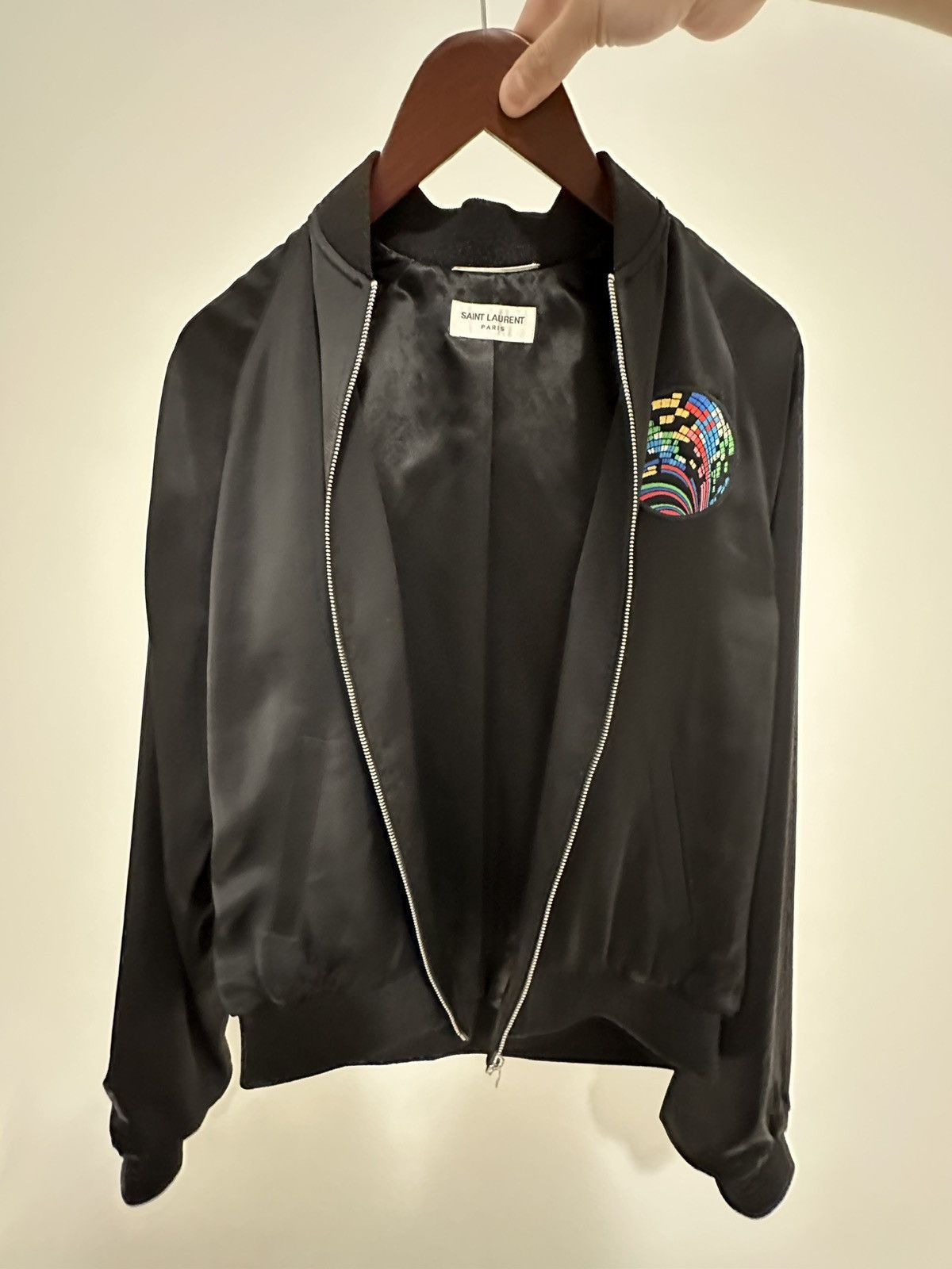 Saint Laurent Paris “SWEET DREAMS” Satin Bomber Jacket - Sz 48 Size US M / EU 48-50 / 2 - 11 Thumbnail