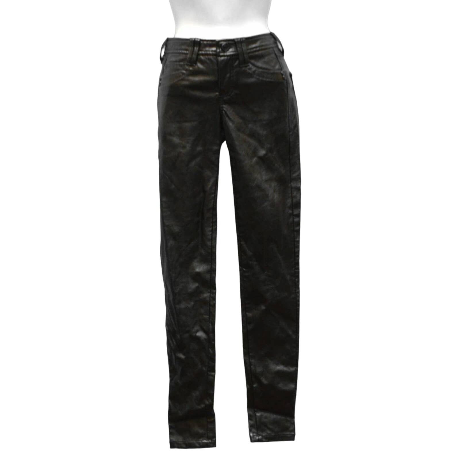 Bebe NWOT BEBE Black Shiny Leatherette Legging Pants Size 2 Size 26" / US 2 / IT 38 - 2 Thumbnail