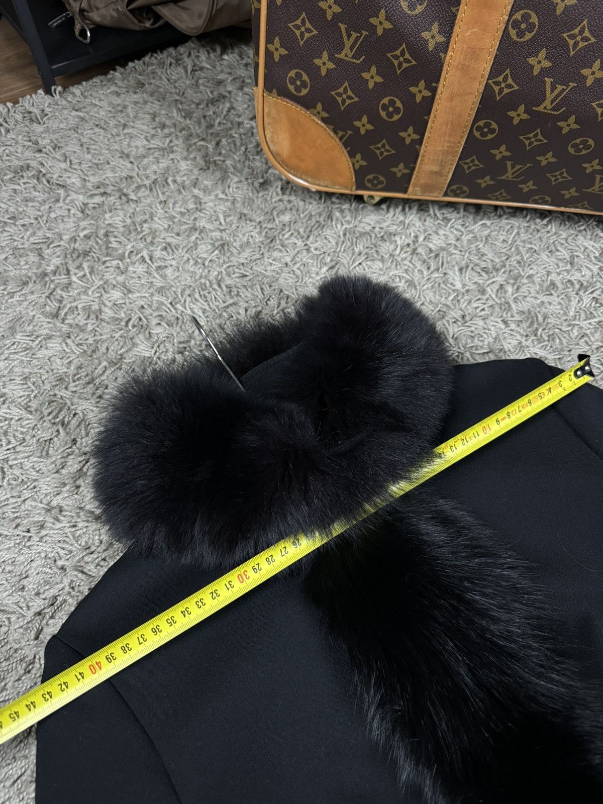 Prada Nylon coat blue fox fur Prada original rare luxury item Size S / US 4 / IT 40 - 12 Thumbnail