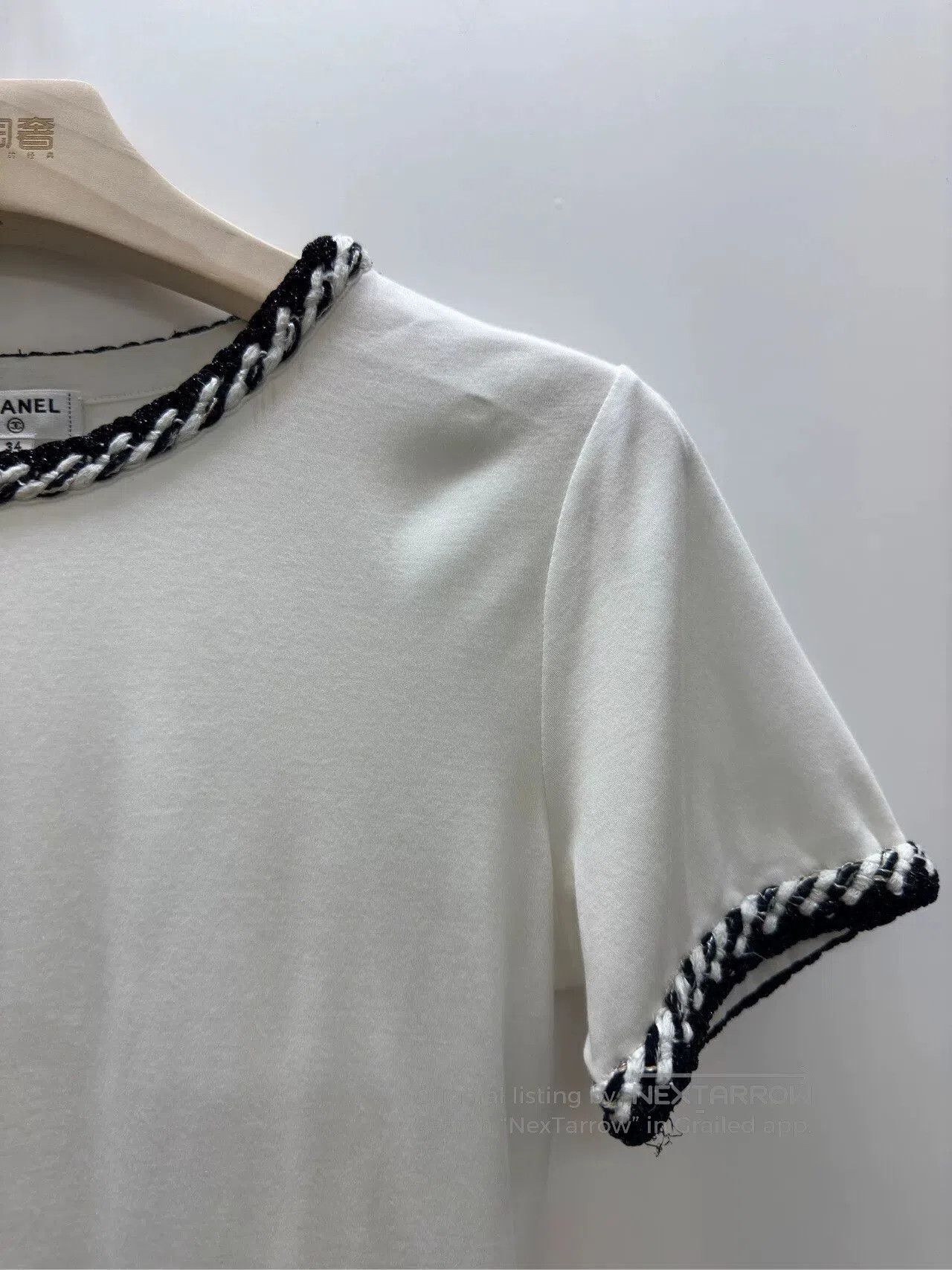 Chanel chanel white embroidered short sleeve t. Size US XXS / EU 40 - 4 Thumbnail