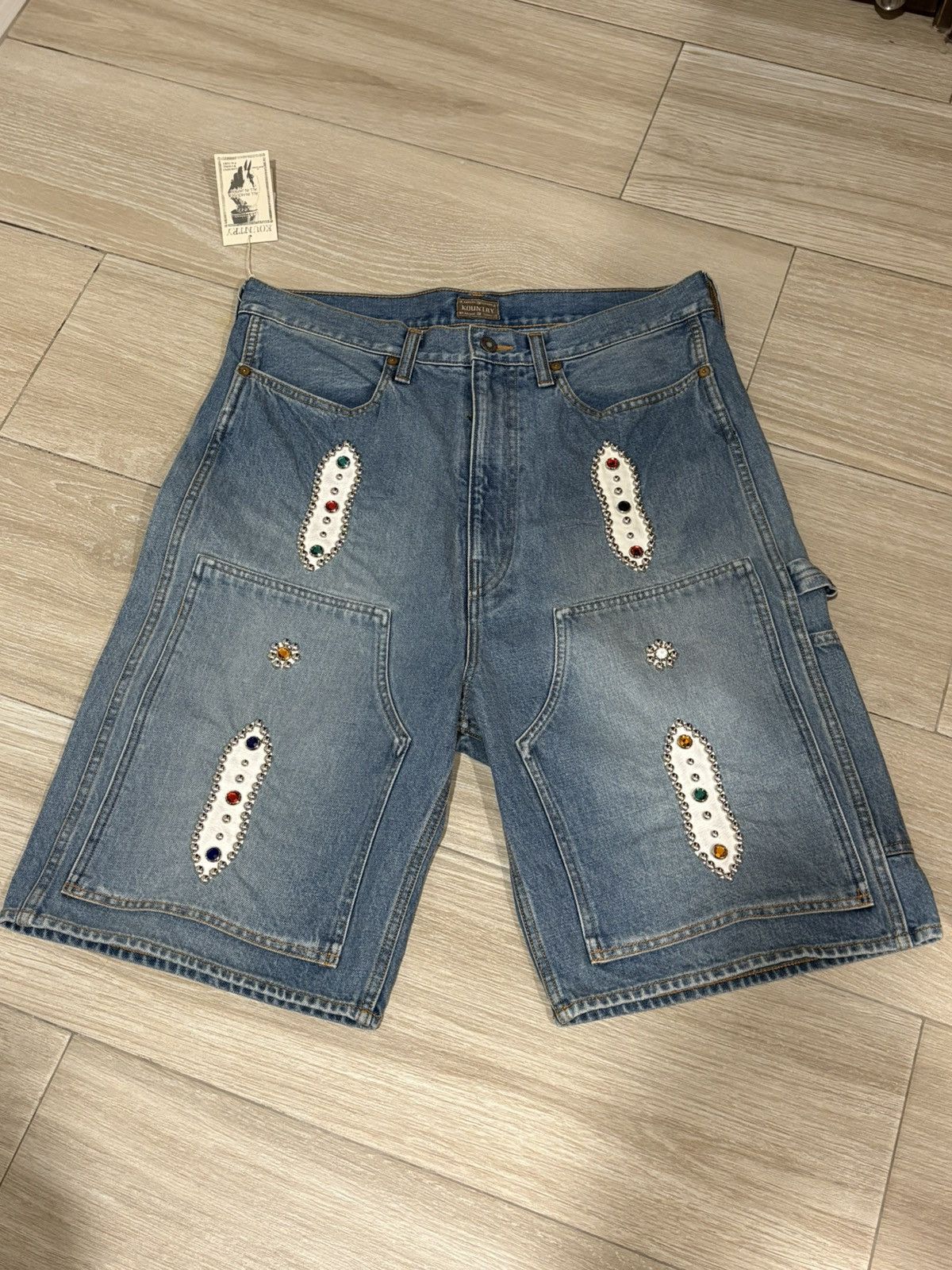 Kapital Kapital 14oz Denim Studs Remake Shorts Size US 36 / EU 52 - 2 Thumbnail