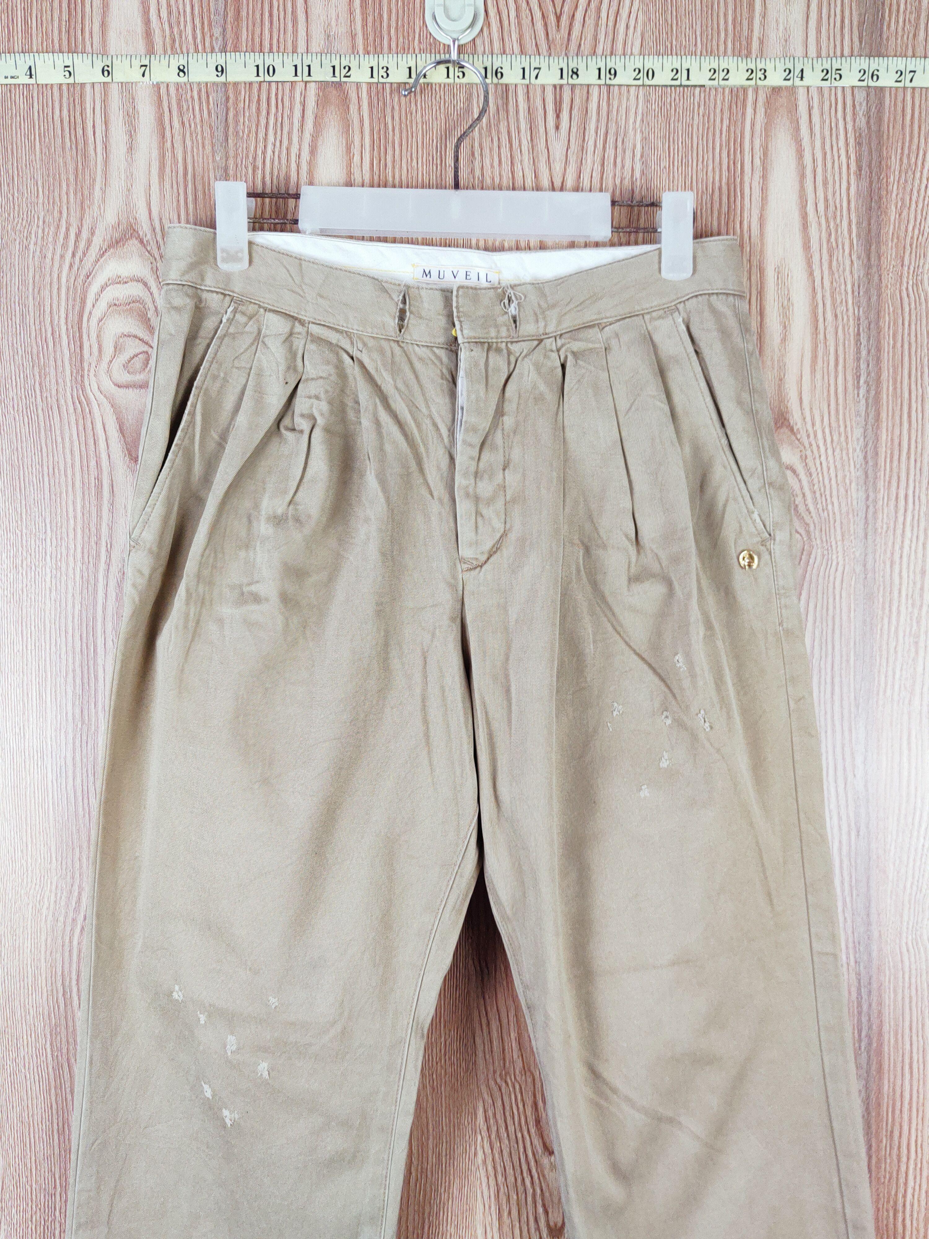 Japanese Brand Muveil Beige buckle back Multipocket Casual Pants #W595 Size 30" / US 8 / IT 44 - 2 Thumbnail