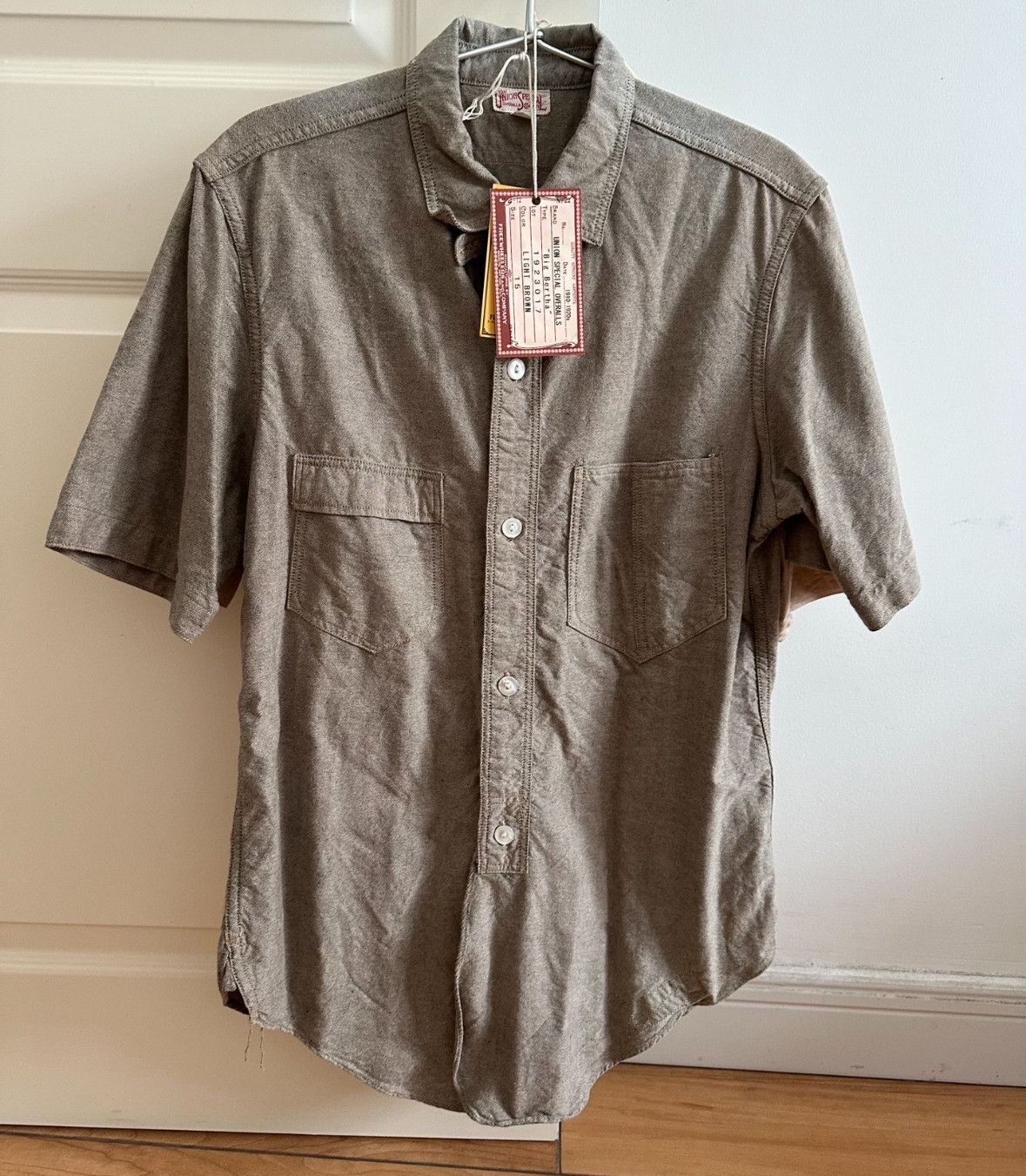 image of Freewheelers Big Bertha Short Sleeve Work Shirt in Brown, Men's (Size Medium)