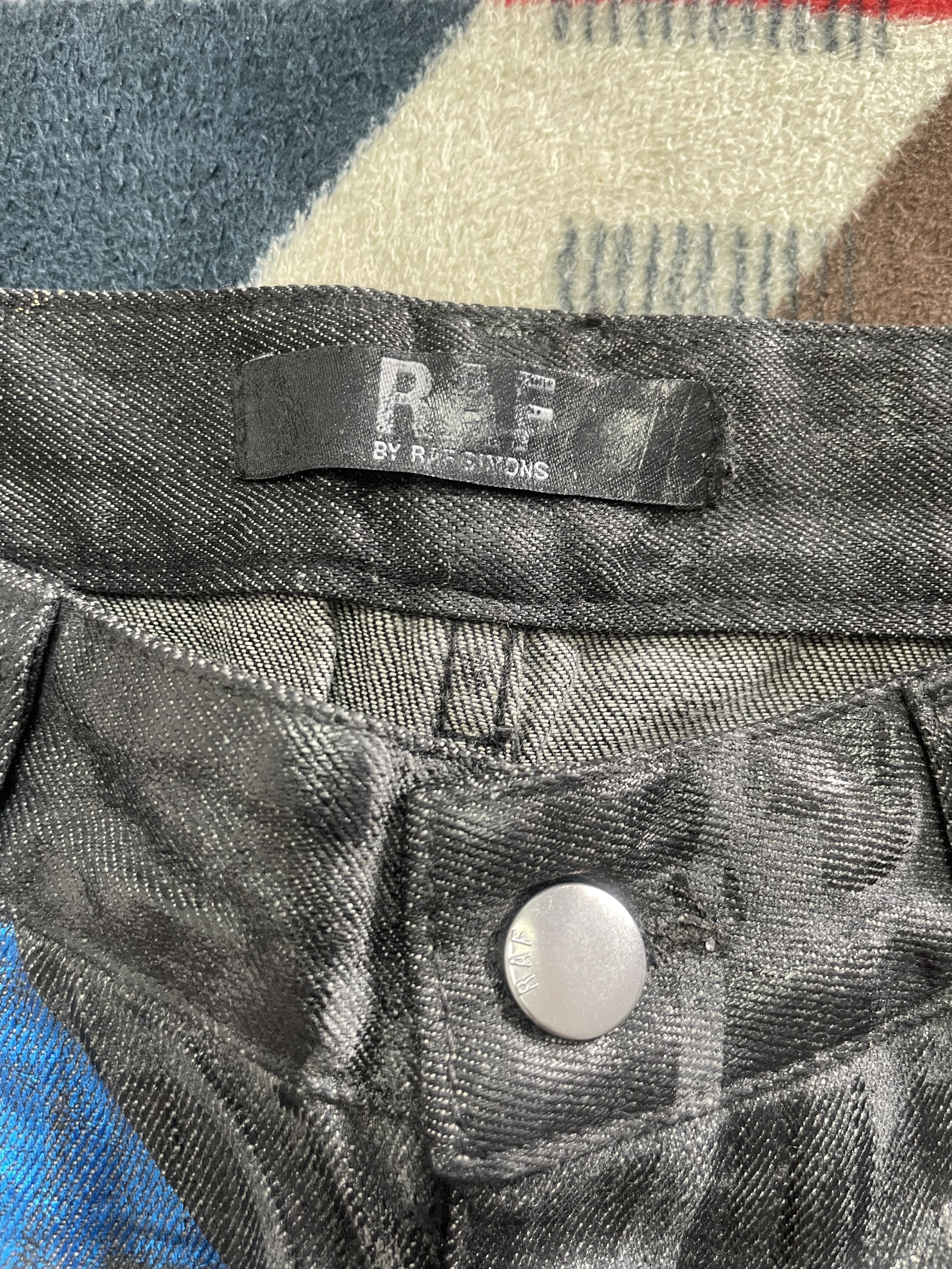 Raf Simons Raf Simons Waxed Coated Blue Painted Denim Size US 32 / EU 48 - 9 Thumbnail