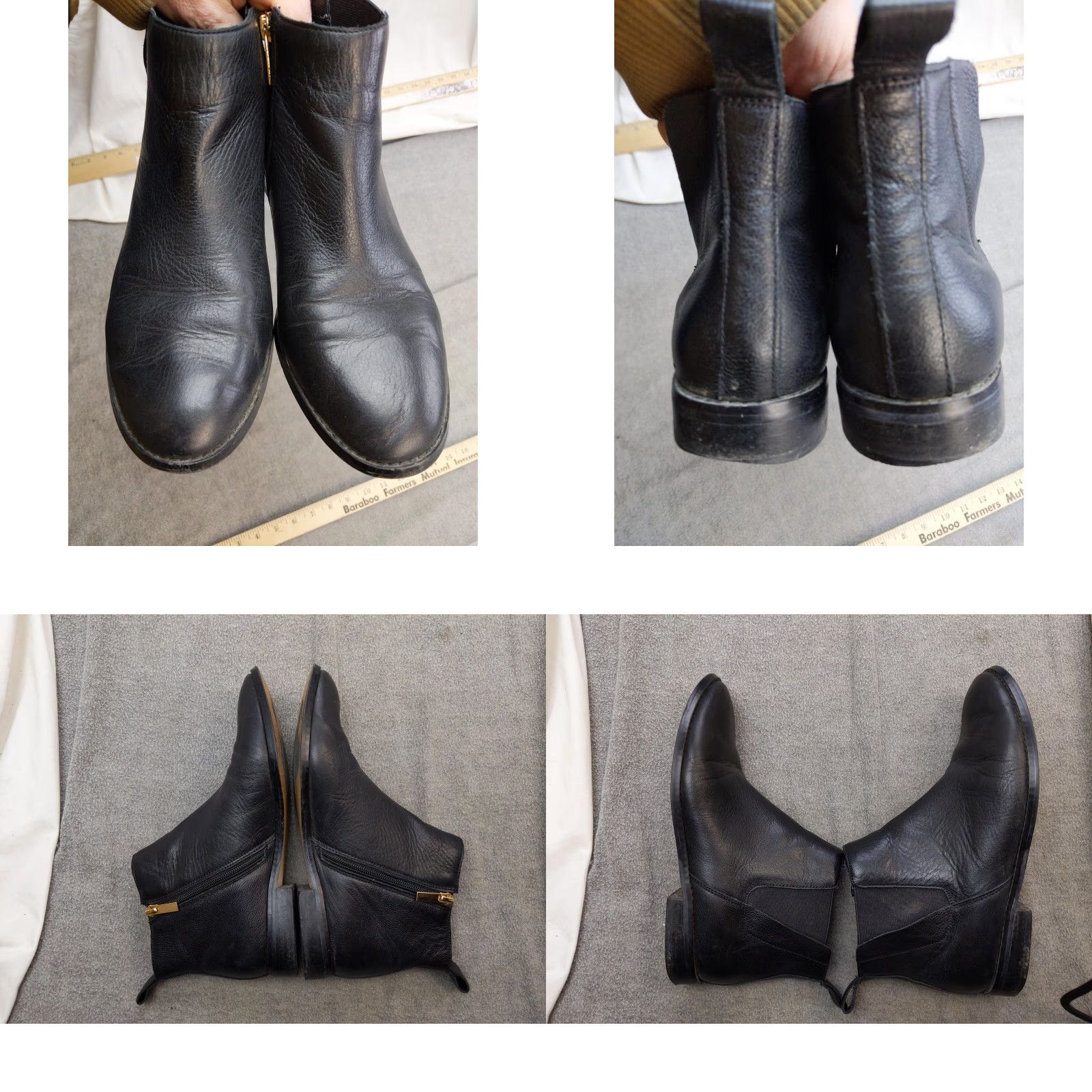 Lands' End Lands' End Boots Womens 8.5 Black Leather Chelsea Ankle Zip Booties Size US 9 / IT 39 - 8 Thumbnail