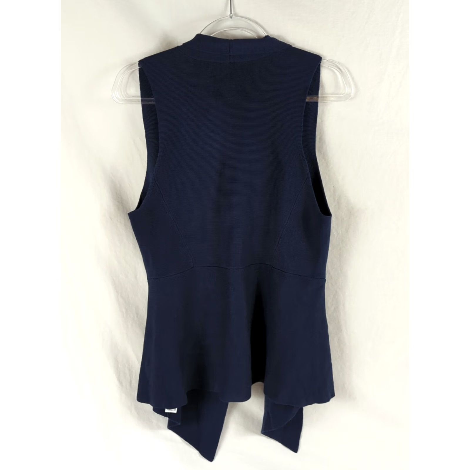 Eileen Fisher EILEEN FISHER Vest Women Small Navy Open Sleeveless Silk Cotton Blend Classic Stylish Open Neckline Knit Confident Casual Business Travel Size S / US 4 / IT 40 - 3 Thumbnail