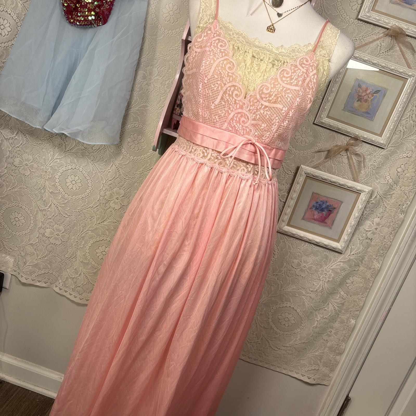 Other vintage pink lace coquette slip dress Size M / US 6-8 / IT 42-44 - 2 Thumbnail