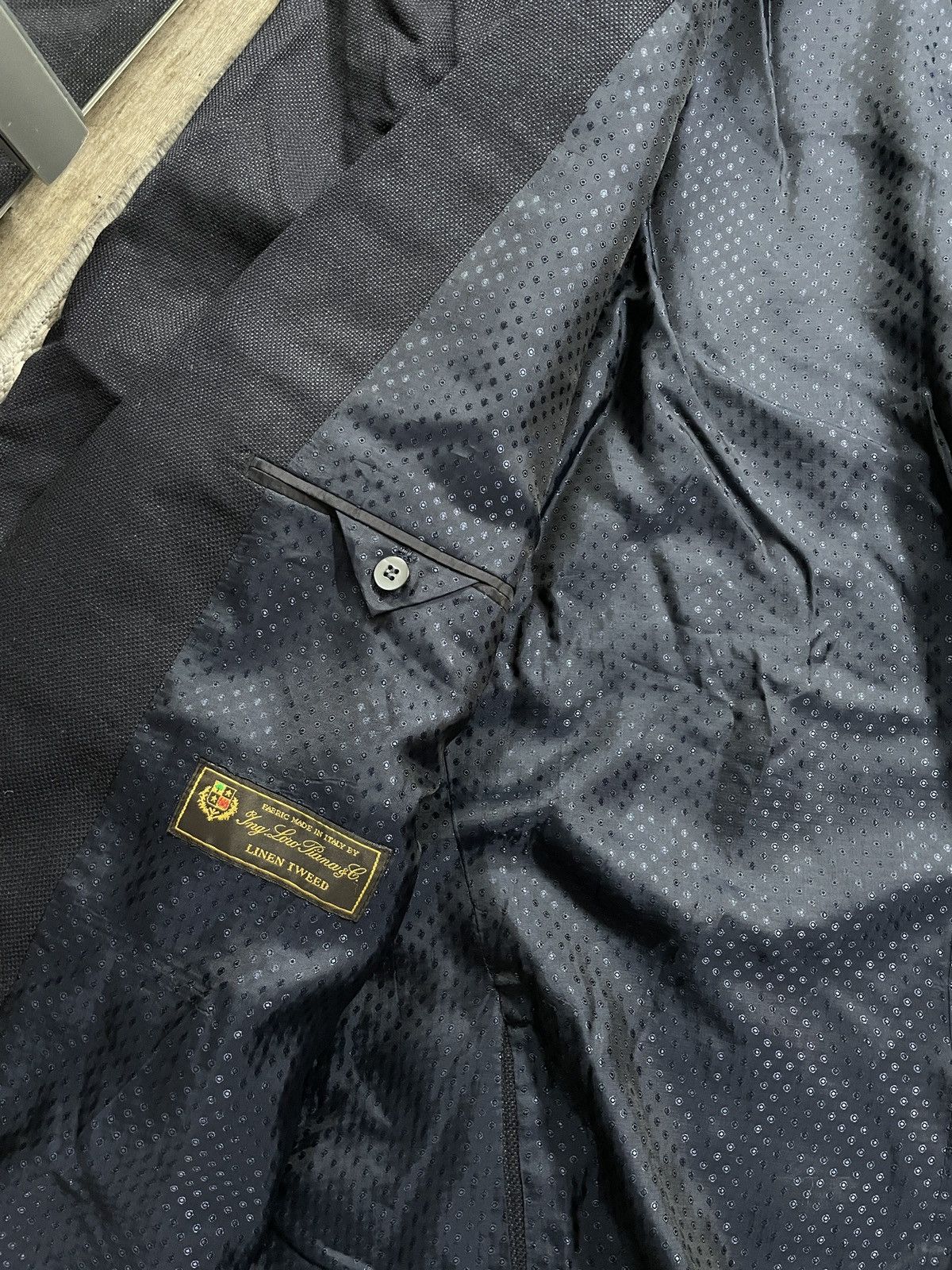 Designer × Loro Piana Blazer Jacket Dark Blue Loro Piana Size 2XL Size 52S - 9 Thumbnail