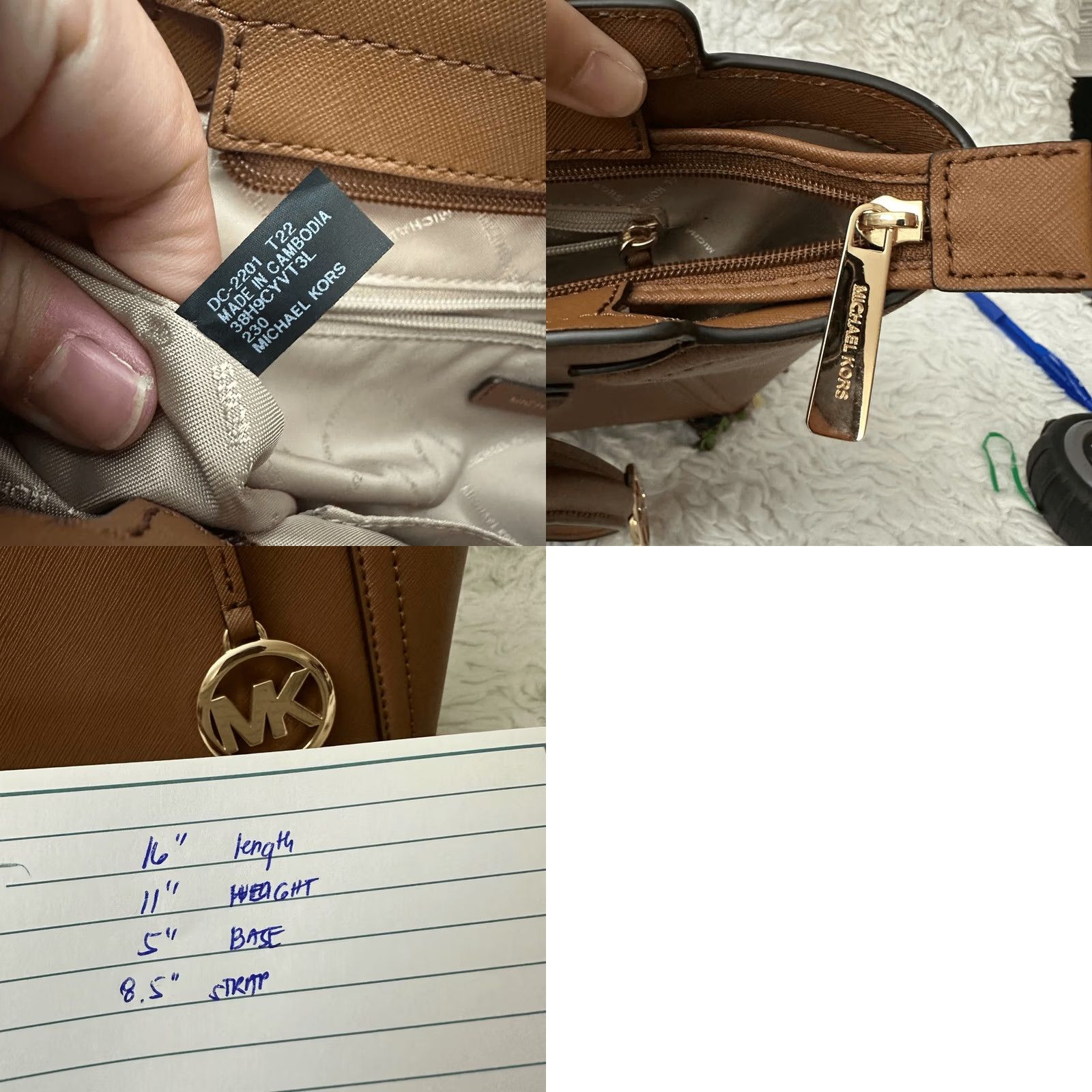 Michael Kors Michael Kors Ayden Luggage Tote Saffiano Leather Hand Bag Large Carryall Brown Womens Tote Size ONE SIZE - 8 Thumbnail
