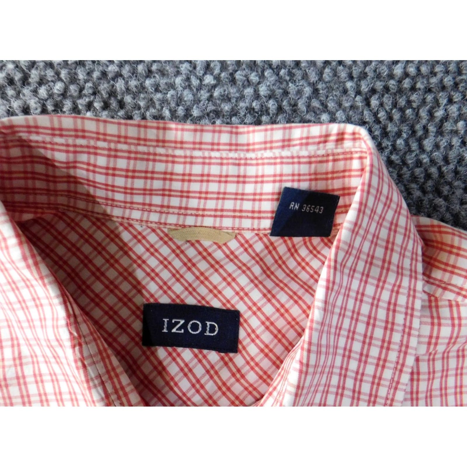 Izod IZOD Shirt Mens Medium Red Plaid Classic Retro Button-Up Long Sleeve Casual Size US M / EU 48-50 / 2 - 7 Thumbnail