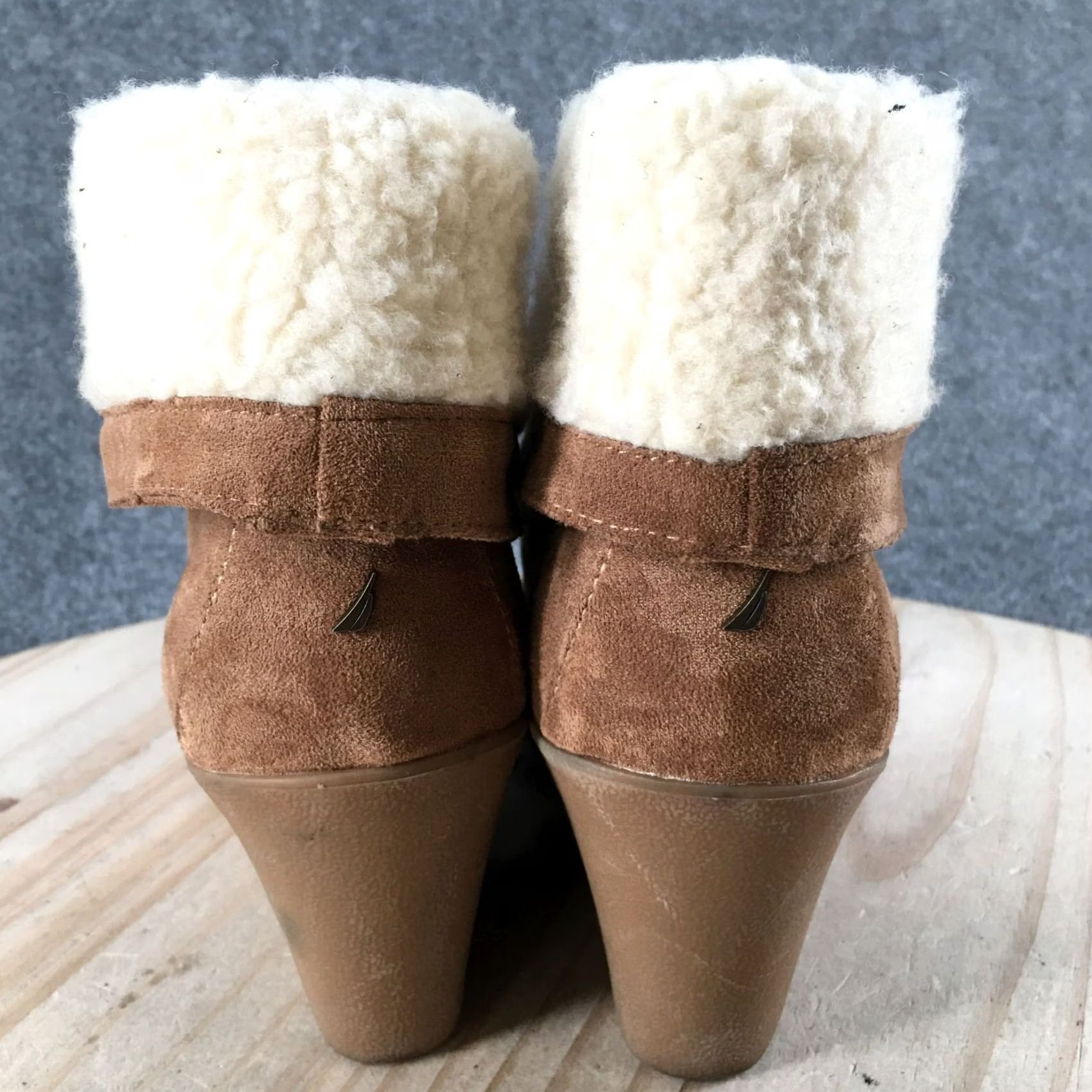 Nautica Nautica Winter Snow Boots Womens 10 Rendon Brown Suede Wedge Lace Up Faux Fur Boots Size US 10 / IT 40 - 6 Thumbnail