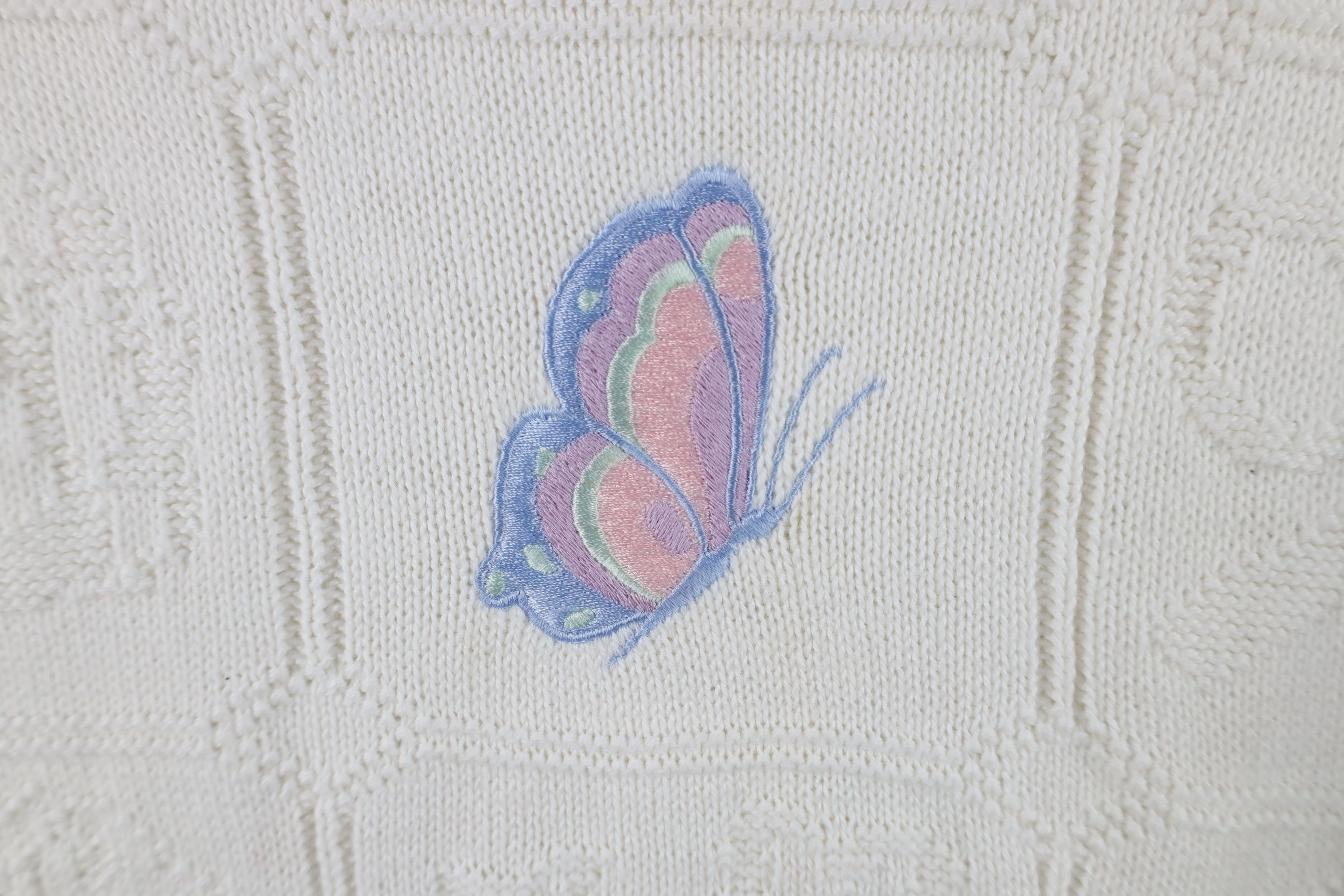 Vintage Vintage 90s Streetwear Butterfly Knit Collared Sweater USA Size M / US 6-8 / IT 42-44 - 4 Thumbnail