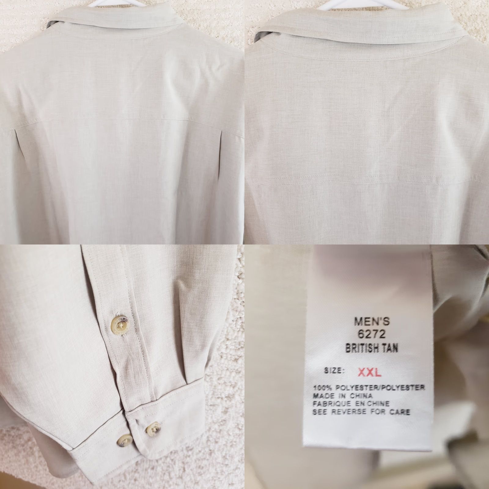 Vintage Woolrich Button-Up Shirt Men’s Long Sleeve Casual Regular XXL British Tan Beige Polyester Solid Button-Up Shirt Mens XLT Size US XXL / EU 58 / 5 - 9 Thumbnail