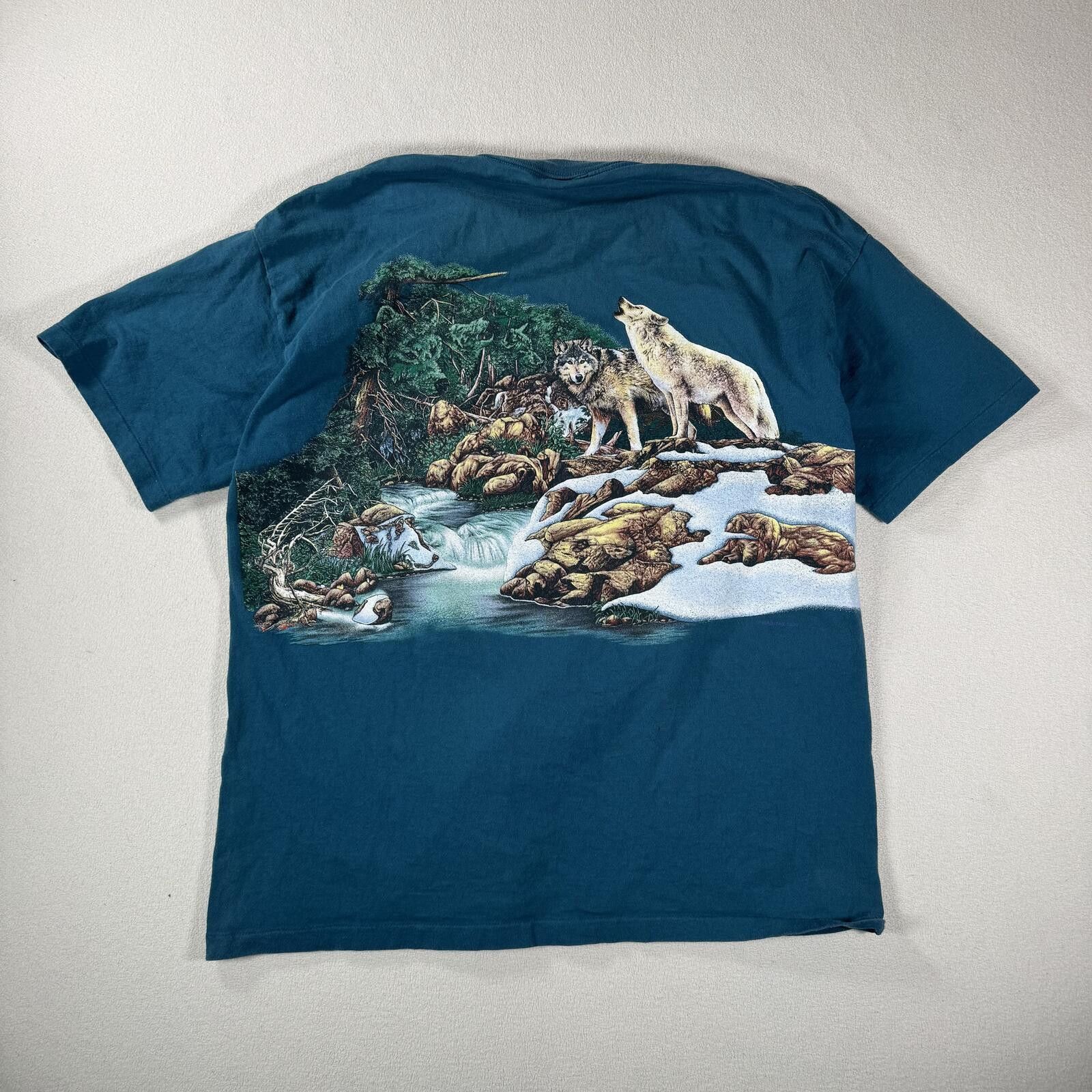 Habitat Vintage 90s Wilderness Animal Wrap Around Tee Size US XXL / EU 58 / 5 - 2 Thumbnail
