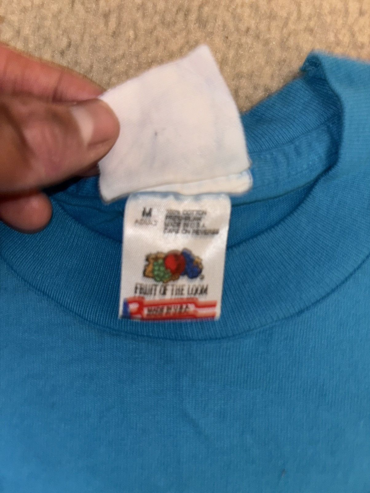 Fruit Of The Loom × Vintage Vintage 1995 Native American Indian T Shirt Size M Blue Size US M / EU 48-50 / 2 - 6 Thumbnail