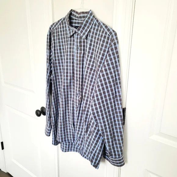 Club Room Regular Fit Tartan Plaid Collared Long Slv Button-Up Shirt Size US XL / EU 56 / 4 - 4 Thumbnail
