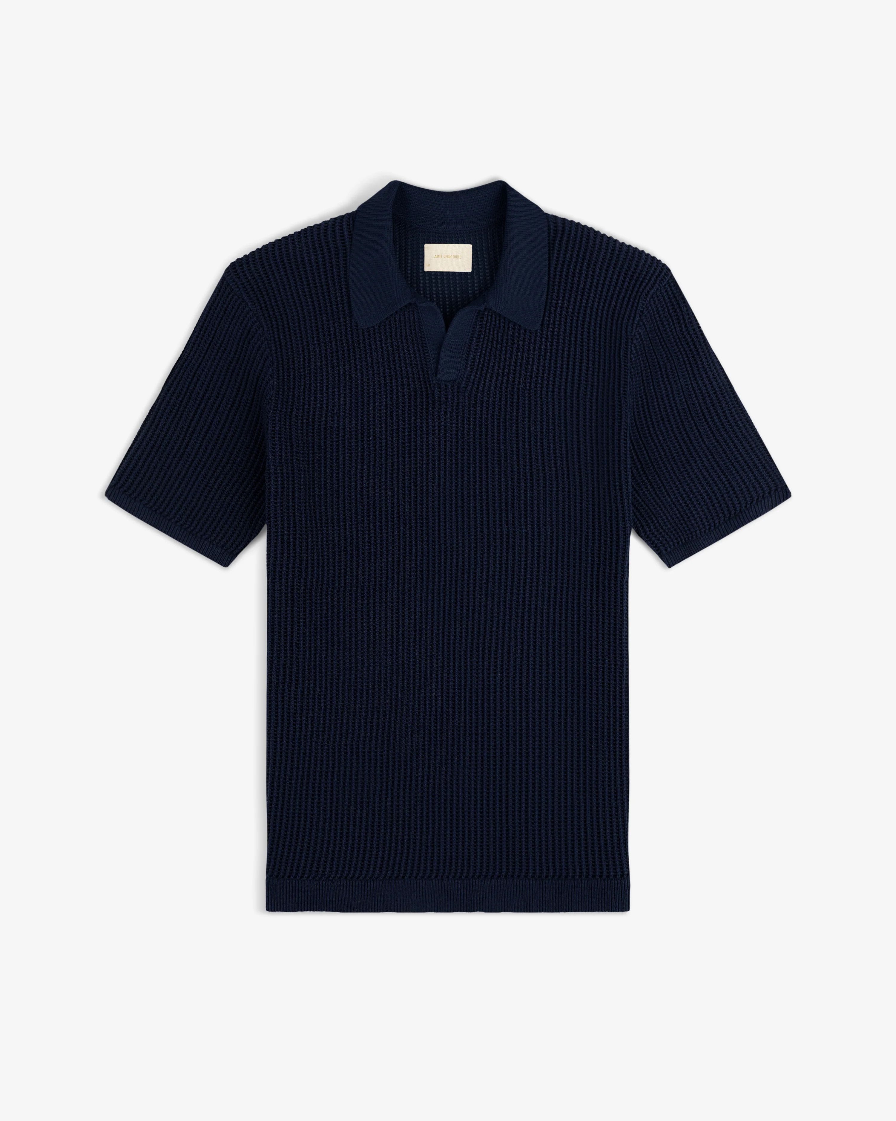 Aime Leon Dore Striped Shaker Stitch Polo | Grailed