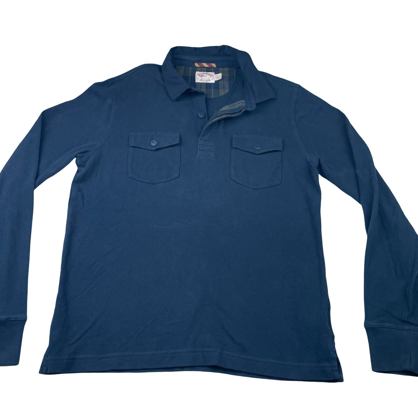 Brooks Brothers Brooks Brothers Men’s 100% Cotton L/S Rugby Polo Shirt Navy Size US M / EU 48-50 / 2 - 2 Thumbnail