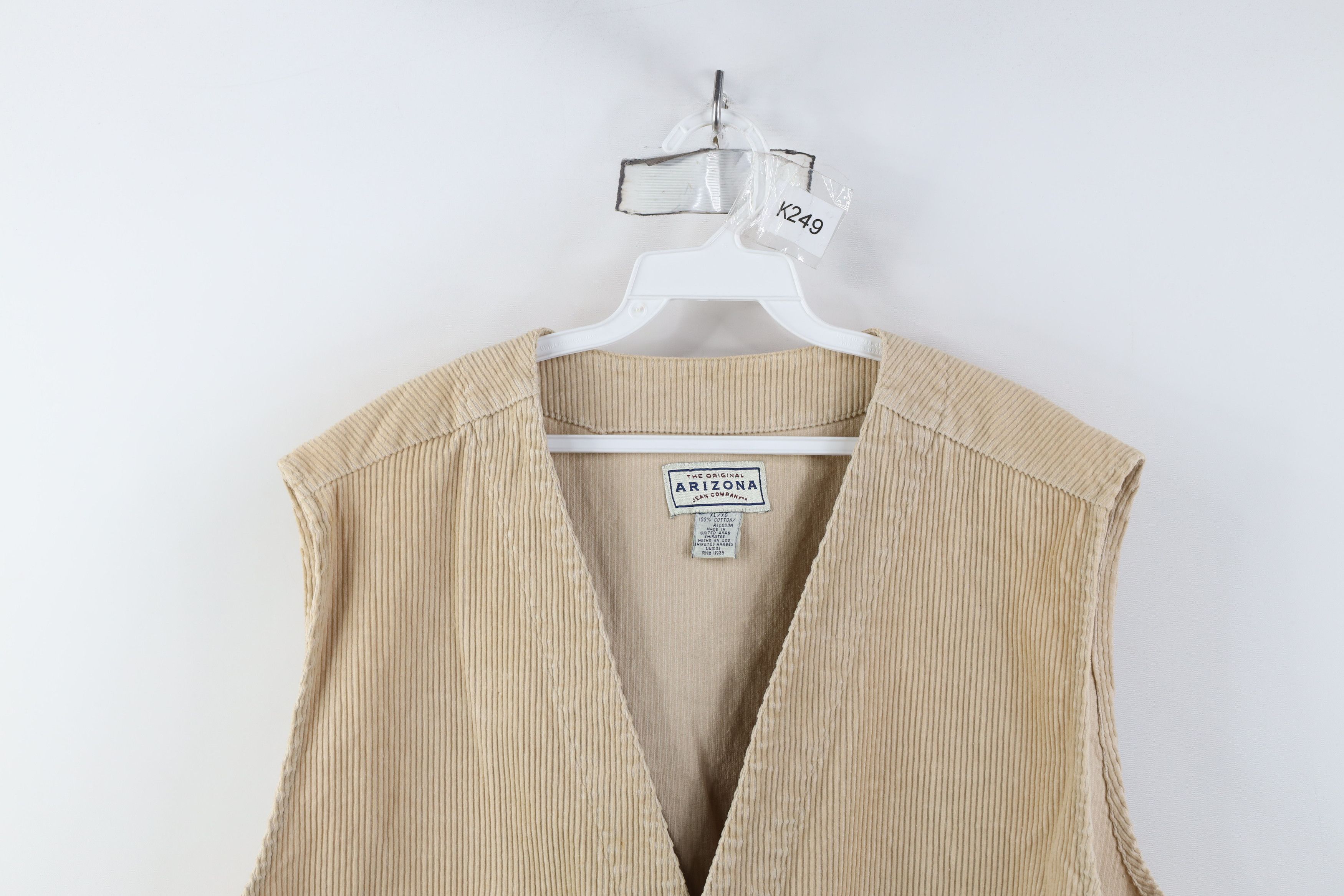 Vintage Vintage 90s Streewear Button Vest Jacket Beige Cotton Size US XL / EU 56 / 4 - 2 Thumbnail