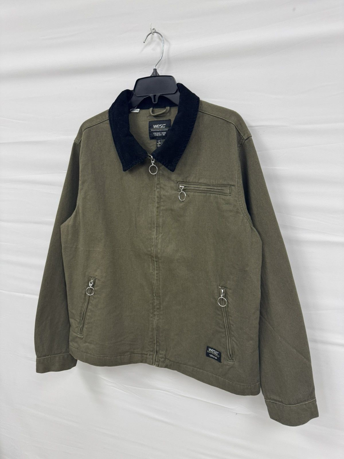 WeSC WeSC ‘Station’ Work Jacket, Olive Green/Black Cord Collar Size US M / EU 48-50 / 2 - 2 Thumbnail