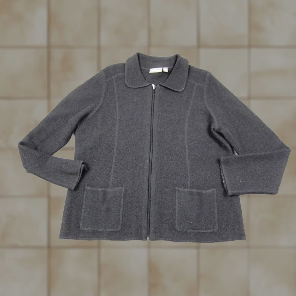 Croft & Barrow Croft & Barrow Sweater Jacket Womens XL Black Wool Full Zip Size XL / US 12-14 / IT 48-50 - 1 Thumbnail