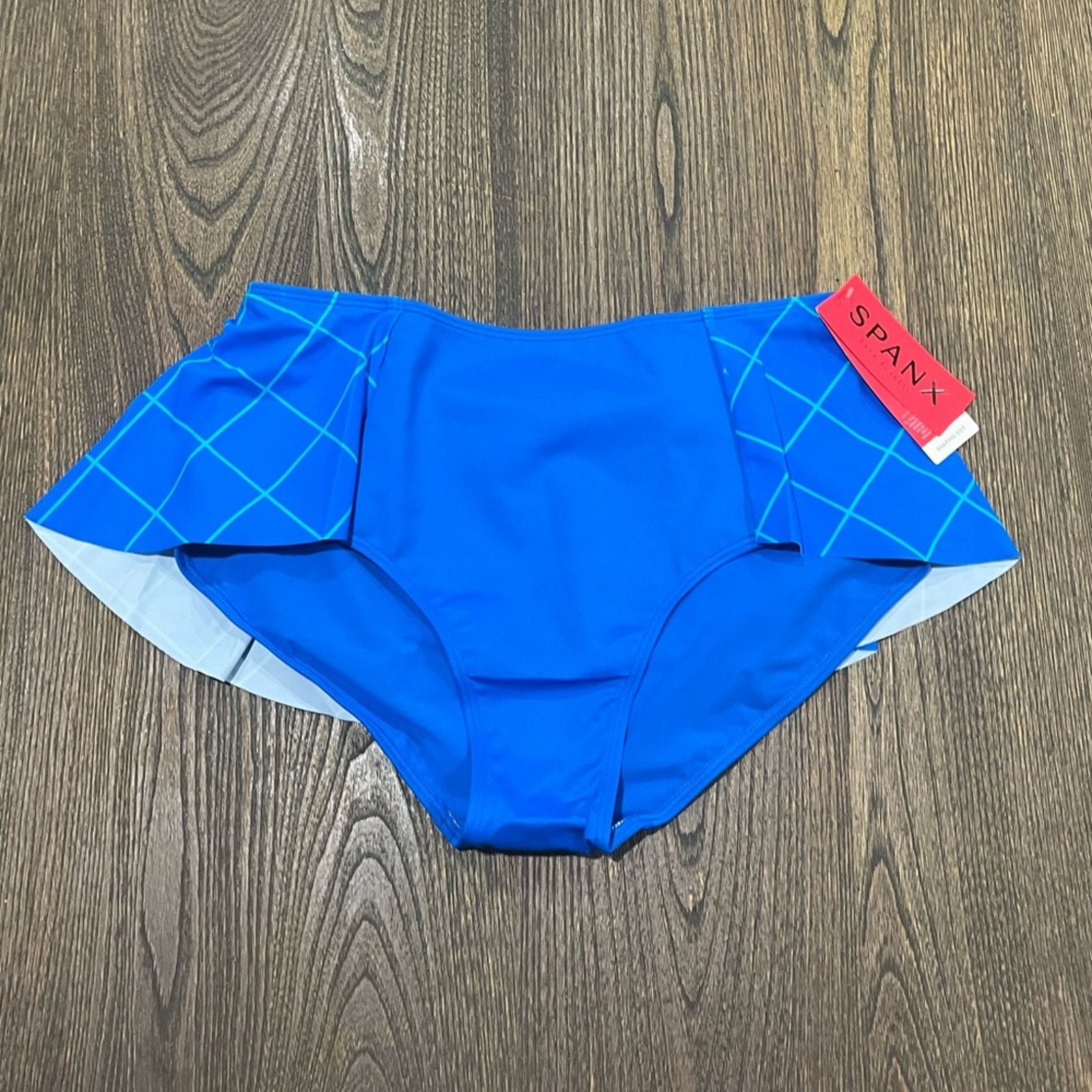 Spanx NWT Spanx Flirty Skirted Swim Bikini BottomBlue Geo Size 12 Size ONE SIZE - 1 Thumbnail