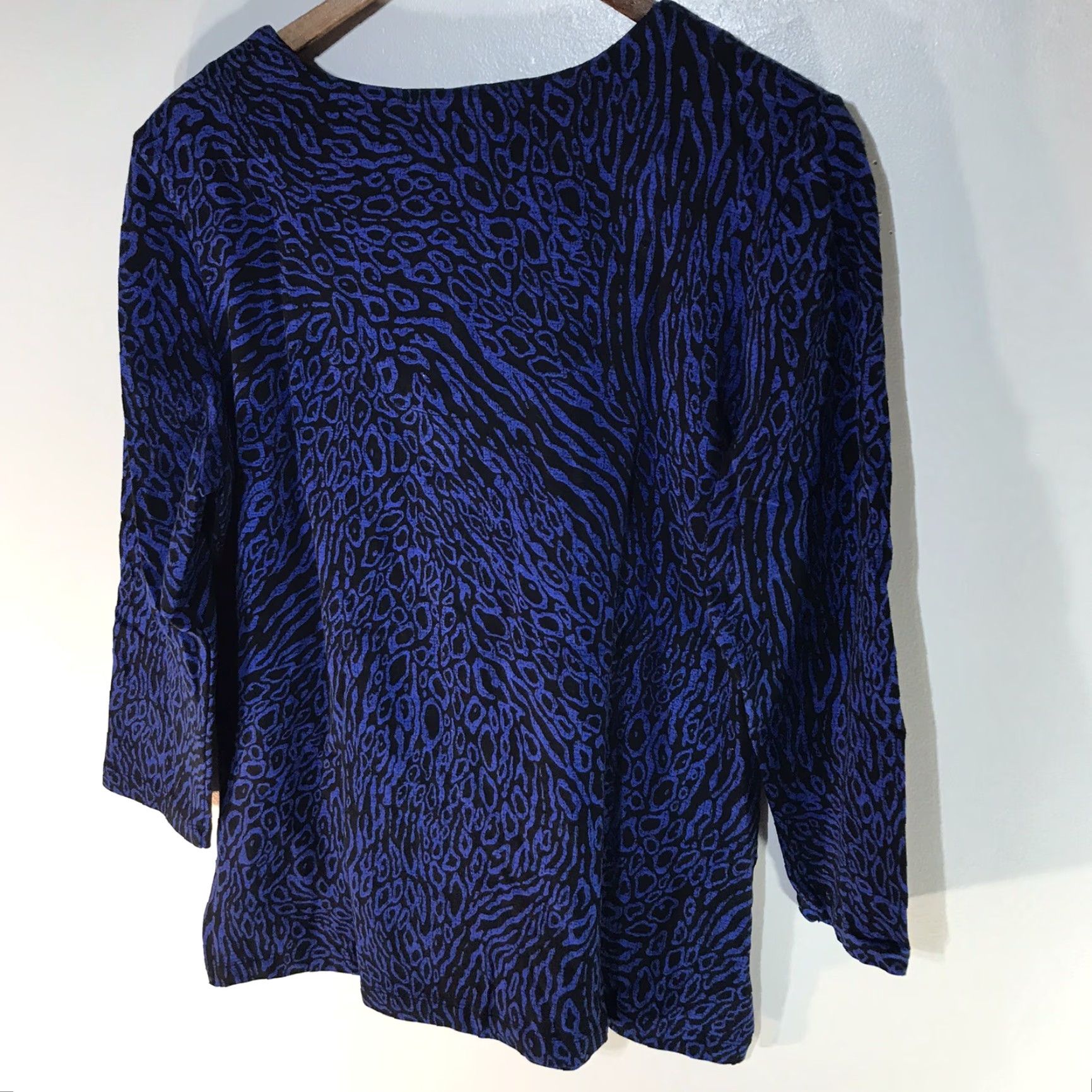 Vintage VINTAGE Ruby Rd Beaded Geometric Knit Blouse Women's Size M Blue/Black Casual Sleeve Size M / US 6-8 / IT 42-44 - 5 Thumbnail