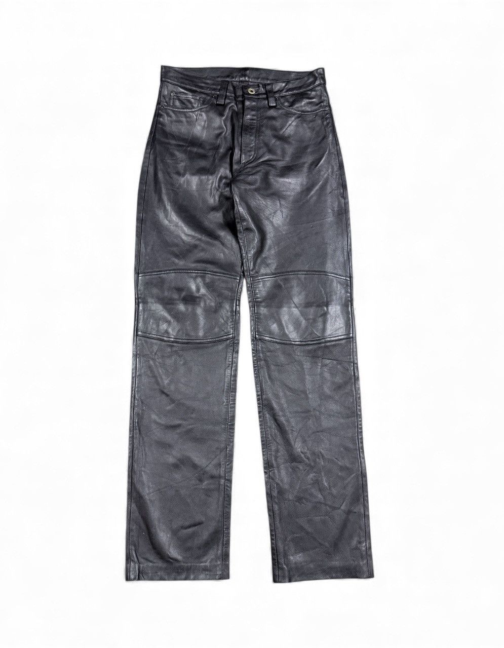 Kadoya Vtg🔥Les Vis A Bois Black Leather Bikers Pants Size US 32 / EU 48 - 1 Thumbnail