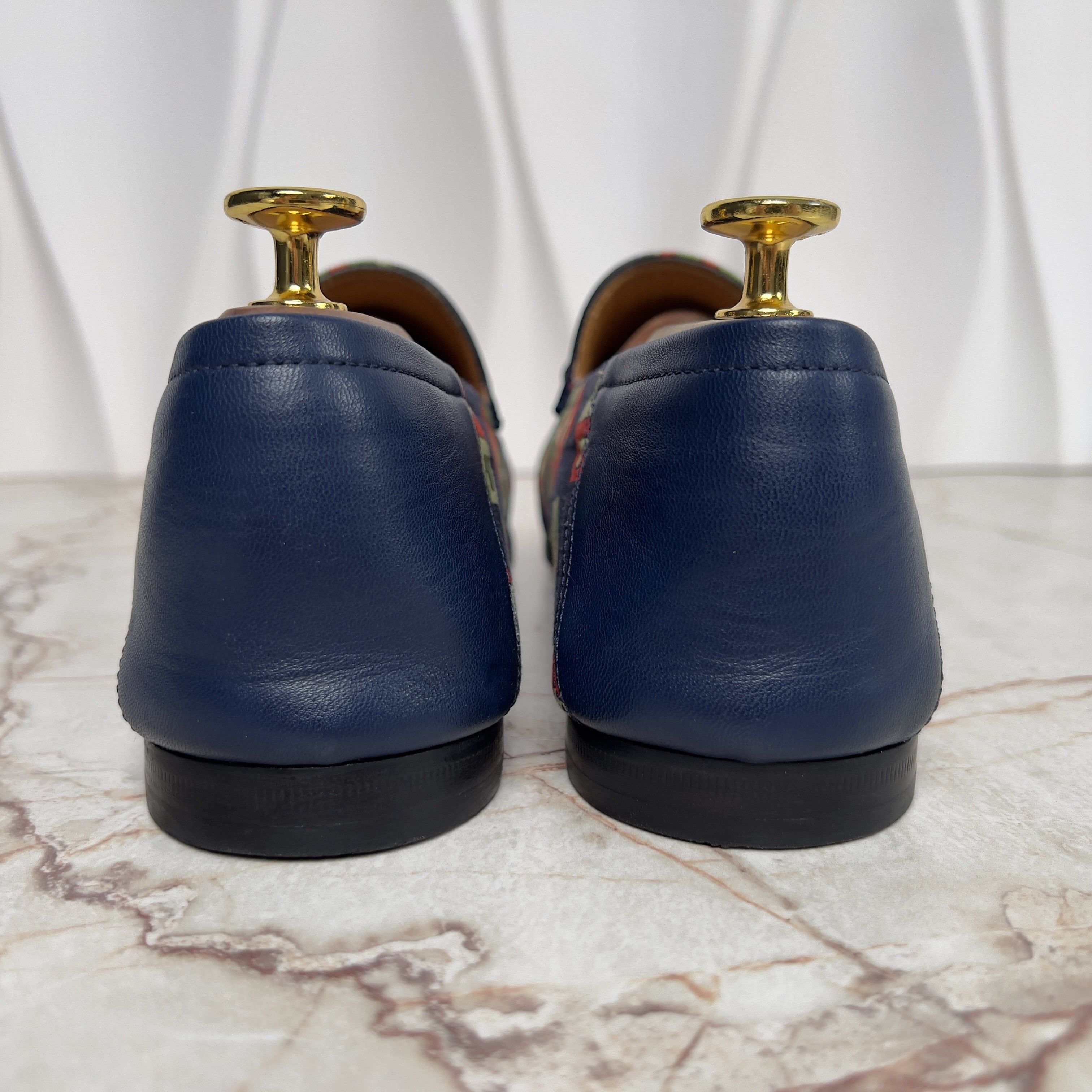 Gucci Canvas Mr. Porter Cube Horsebit Loafers Blue Fabric Size US 8.5 / EU 41-42 - 7 Thumbnail
