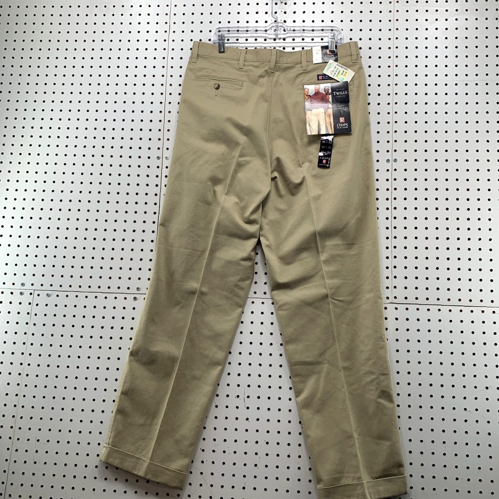 Ralph Lauren VINTAGE Ralph Lauren Chaps Khaki Pleated Pants Mens 36X32 90s School Work Preppy Chino Pants Mens Beige 90s Preppy Ralph Lauren Size US 36 / EU 52 - 2 Thumbnail