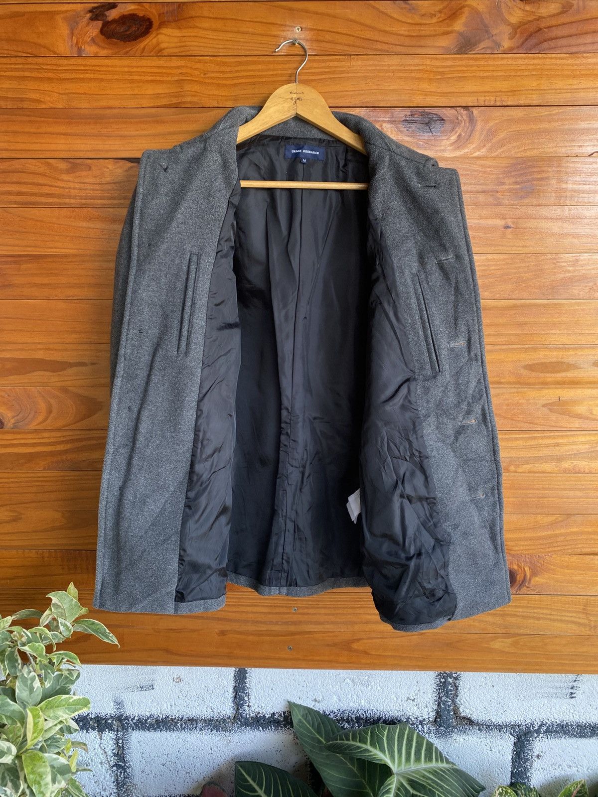 URBAN RESEARCH DOORS Urban Research Men’s Grey Wool Blend Short Coat | Minimal Size US M / EU 48-50 / 2 - 9 Thumbnail