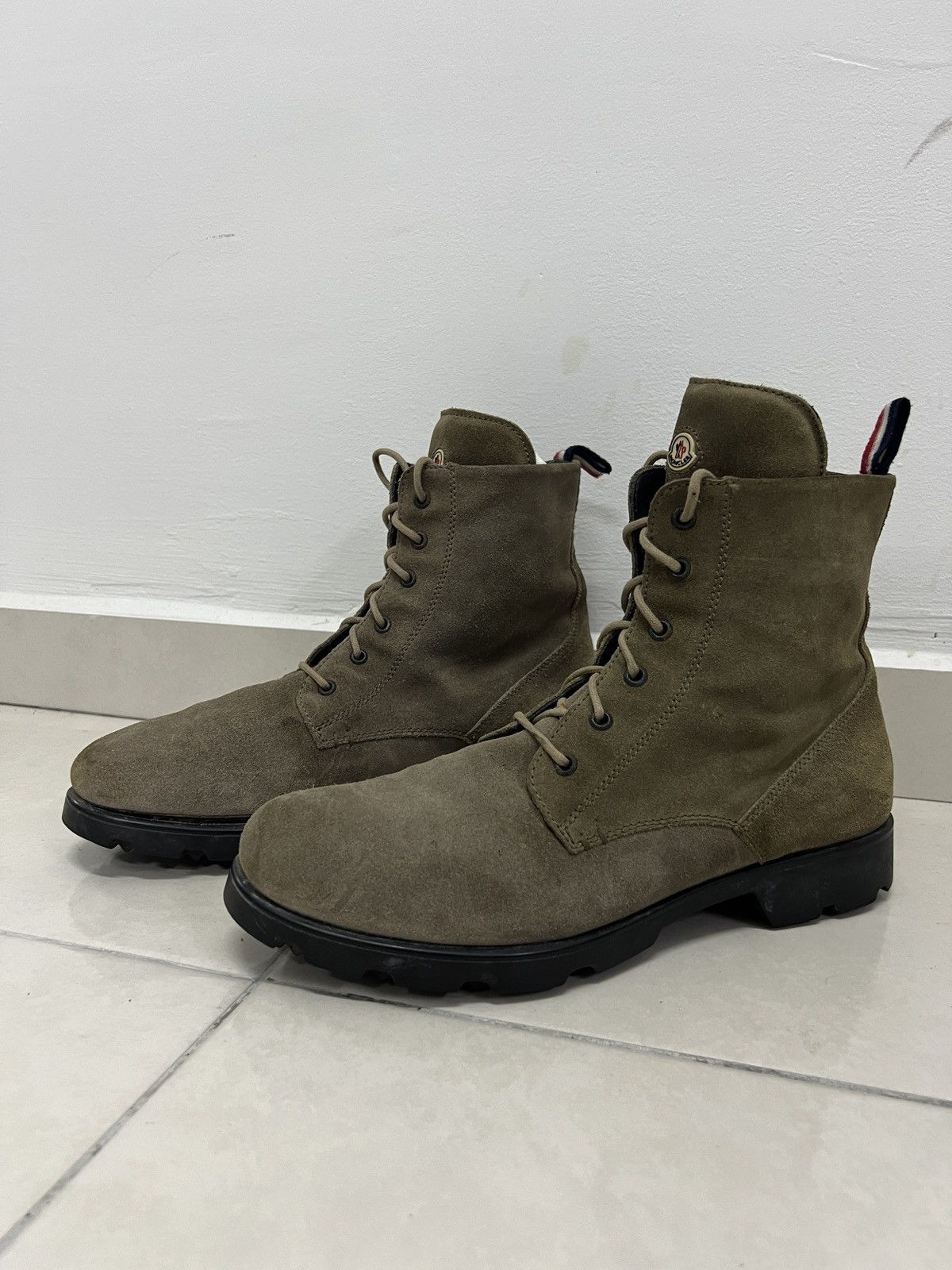 Moncler Moncler Combat Boots in Olive Green Suede Size US 9 / EU 42 - 5 Thumbnail