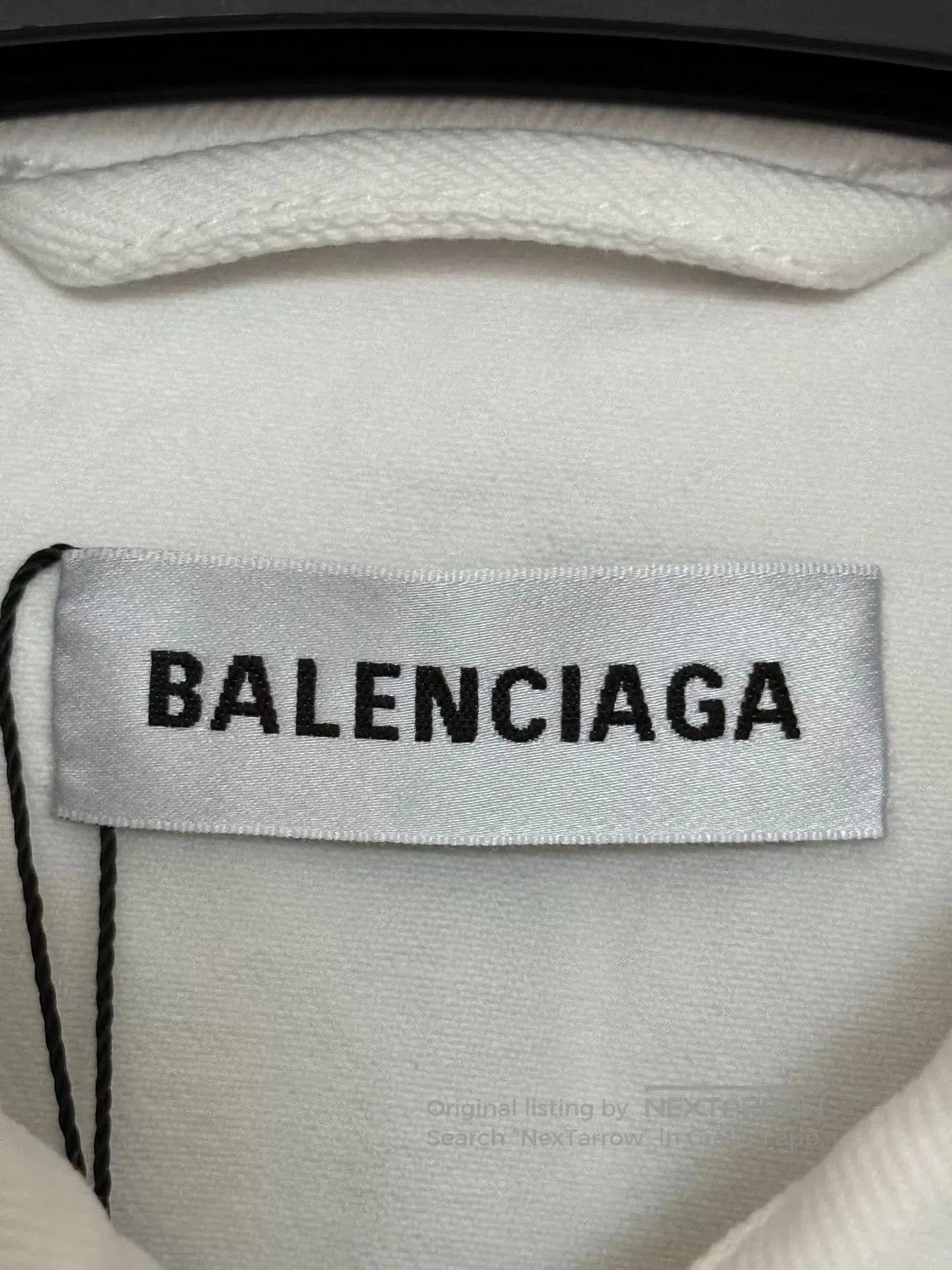 Balenciaga Balenciaga White Denim Jacket with Logo. Size US S / EU 44-46 / 1 - 3 Thumbnail