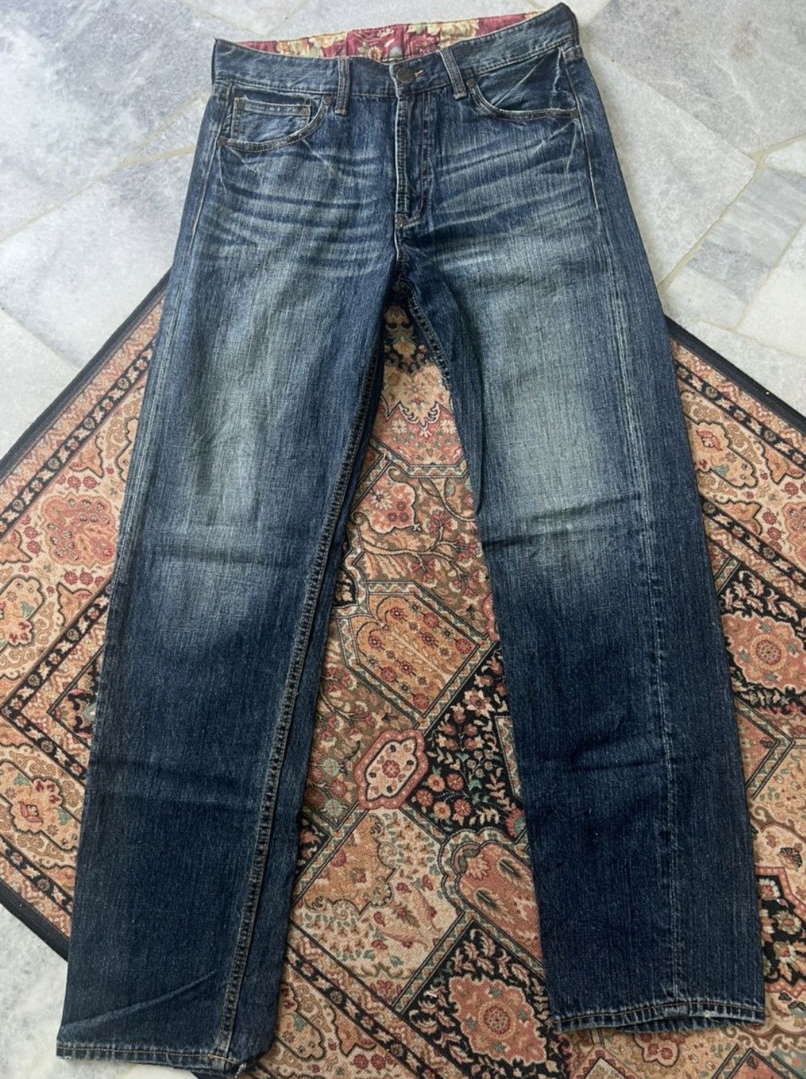 Japanese Brand Japanese Brand Karakuri Fish koi Embroidery Jeans Size US 32 / EU 48 - 1 Thumbnail