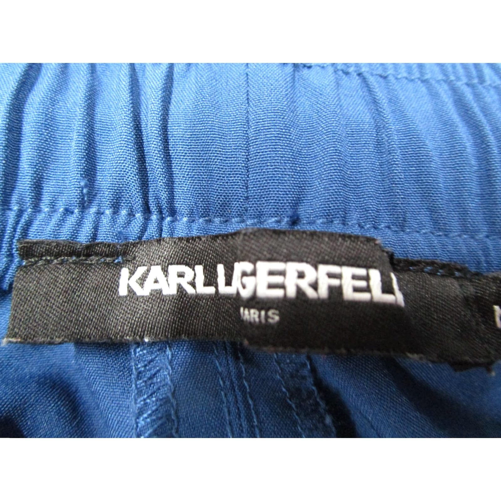 Karl Lagerfeld Karl Lagerfeld Cargo Shorts Mens Medium Blue Stretch Drawstring Pockets Utility Size US 31 - 2 Thumbnail