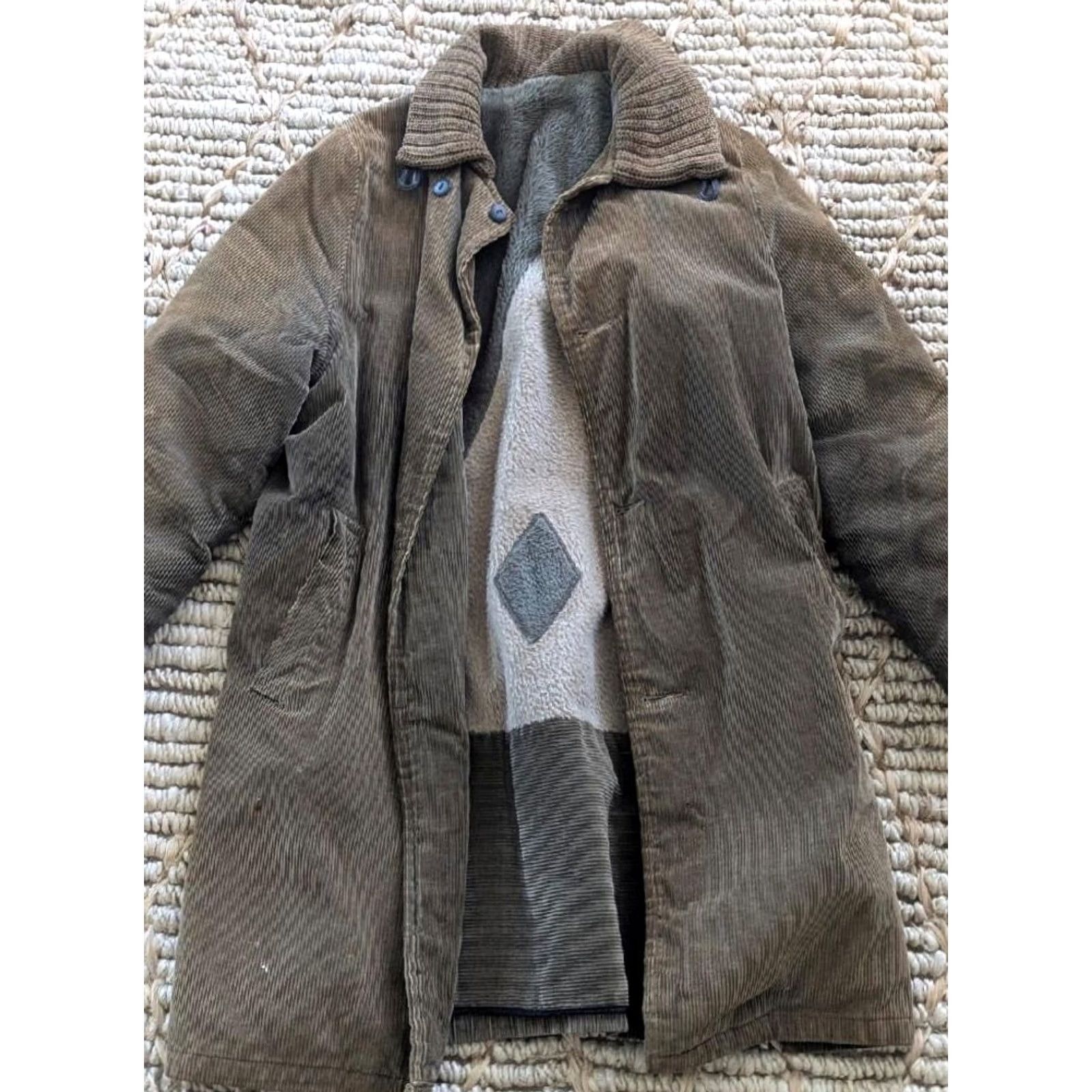 Vintage VINTAGE CAR CLUB coat jacket Mens S corduroy green 38 ROCKABILLY clicker wool woolen 1950s 50s decade Size US S / EU 44-46 / 1 - 3 Thumbnail
