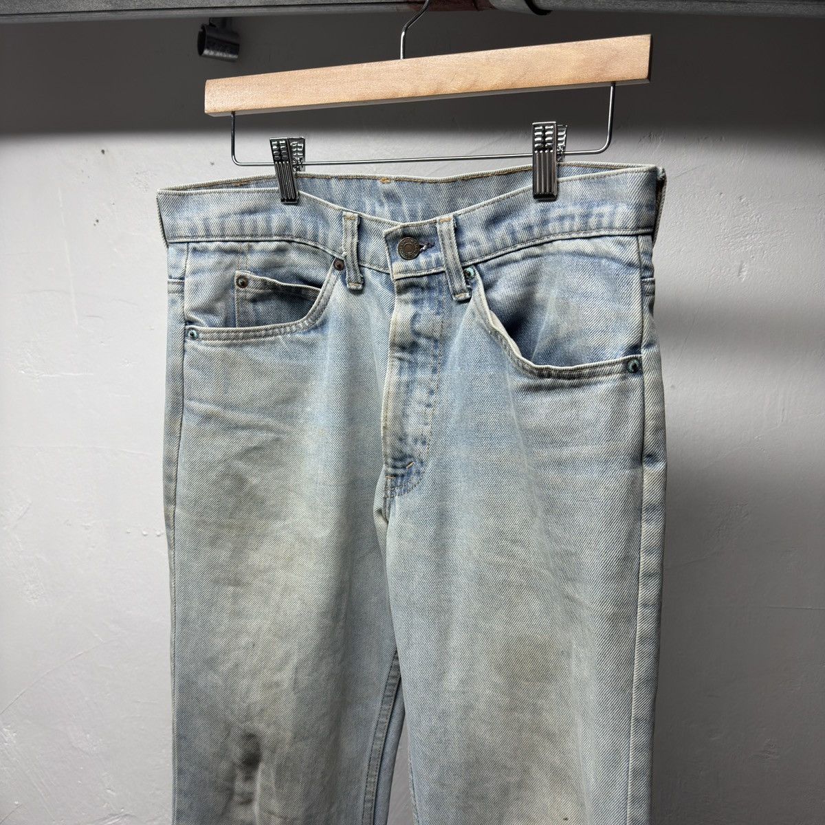 Levi's 80s Levi's 517 Thrashed Faded Flare Jeans ERD Grunge Chrome Size US 31 - 7 Thumbnail