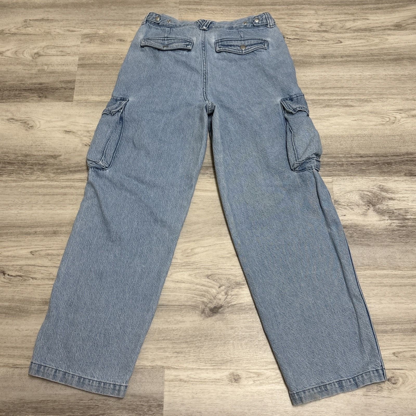Madewell Madewell Jeans Womens 26 Blue Low Slung Cargo Wide Leg Stone Size 26" / US 2 / IT 38 - 4 Thumbnail