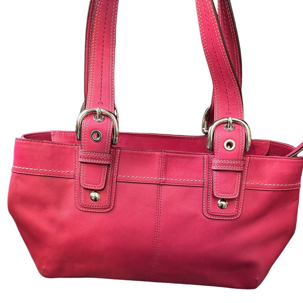 Coach Coach Hampton SoHo Leather Tote Raspberry Pink Satchel EUC Size ONE SIZE - 2 Thumbnail