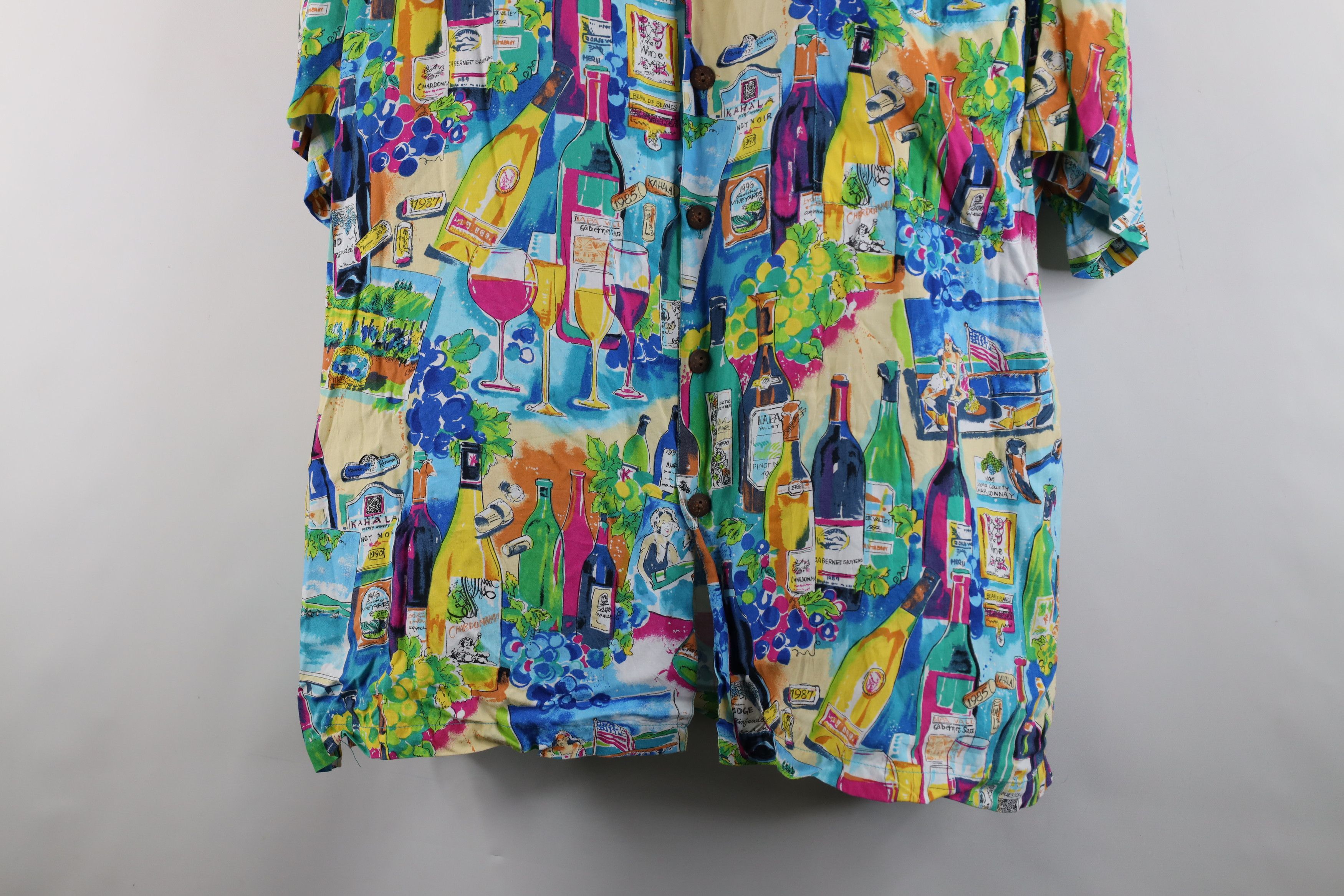 Vintage Vintage 90s Streetwear Wine Champagne Hawaiian Button Shirt Size US XL / EU 56 / 4 - 3 Thumbnail