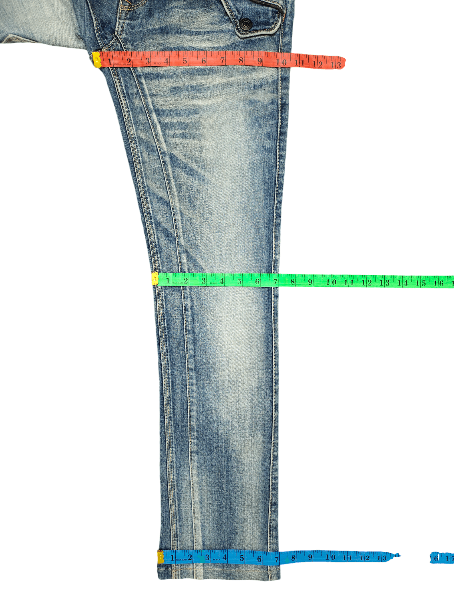 Nicole Club 2000s Nicole Club Spiral Cut Clawmark Faded Denim Jeans Size US 30 / EU 46 - 10 Thumbnail