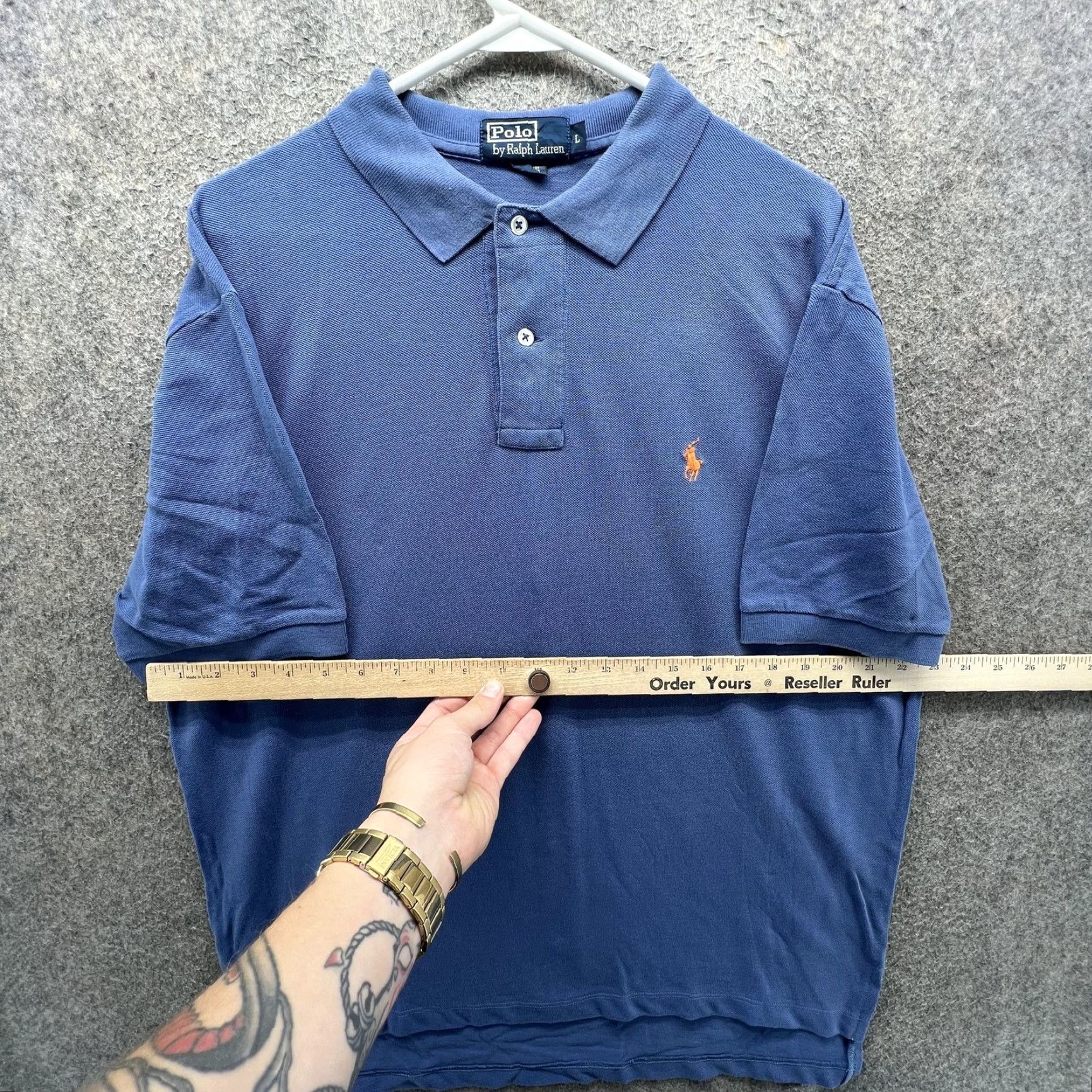 Polo Ralph Lauren VINTAGE Polo Ralph Lauren Polo Shirt Men L Blue Solid Pony Pique Short Sleeve Casual Size US L / EU 52-54 / 3 - 5 Thumbnail