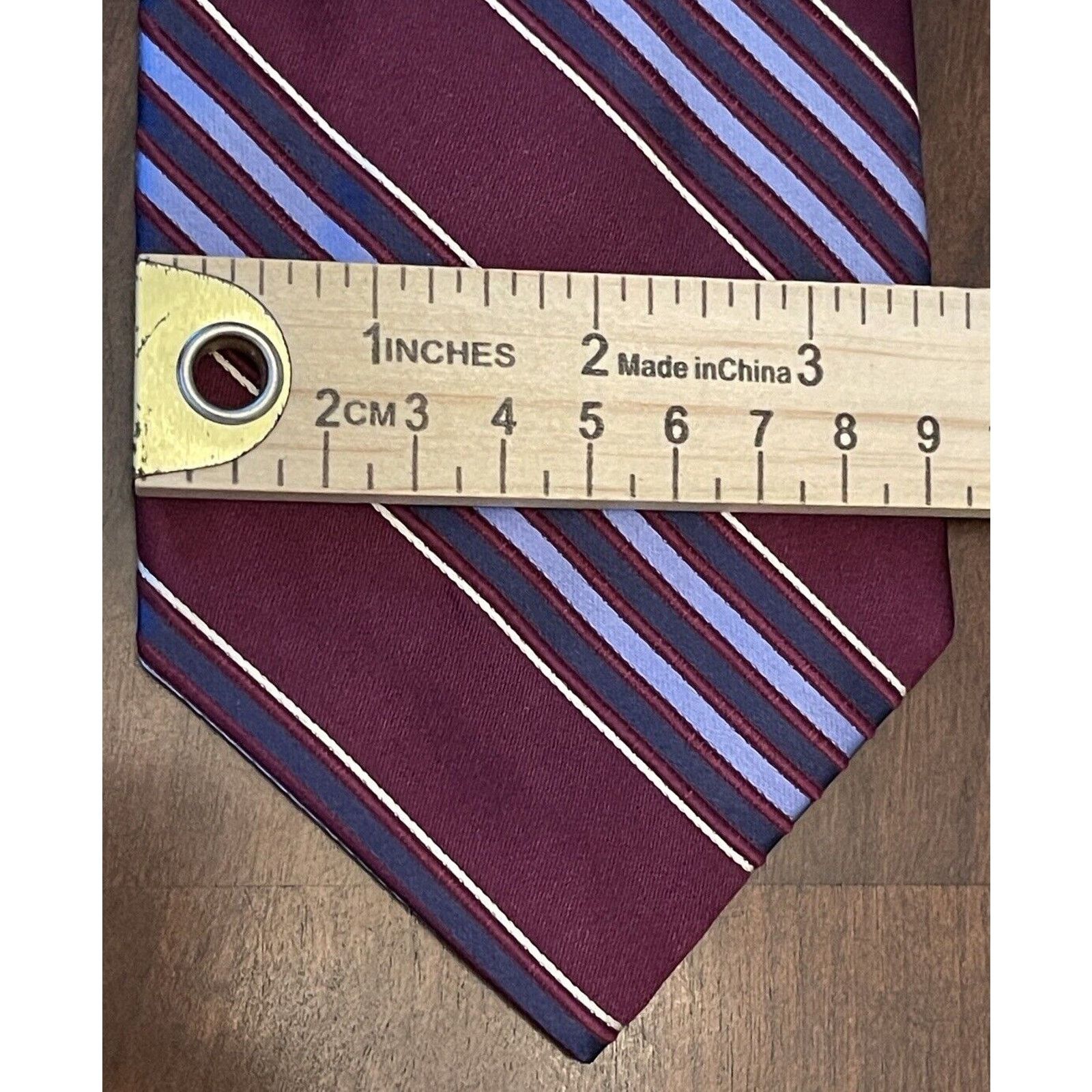 Jones New York Jones New York Burgundy Blue Hand Made Silk Made In China Size ONE SIZE - 4 Thumbnail