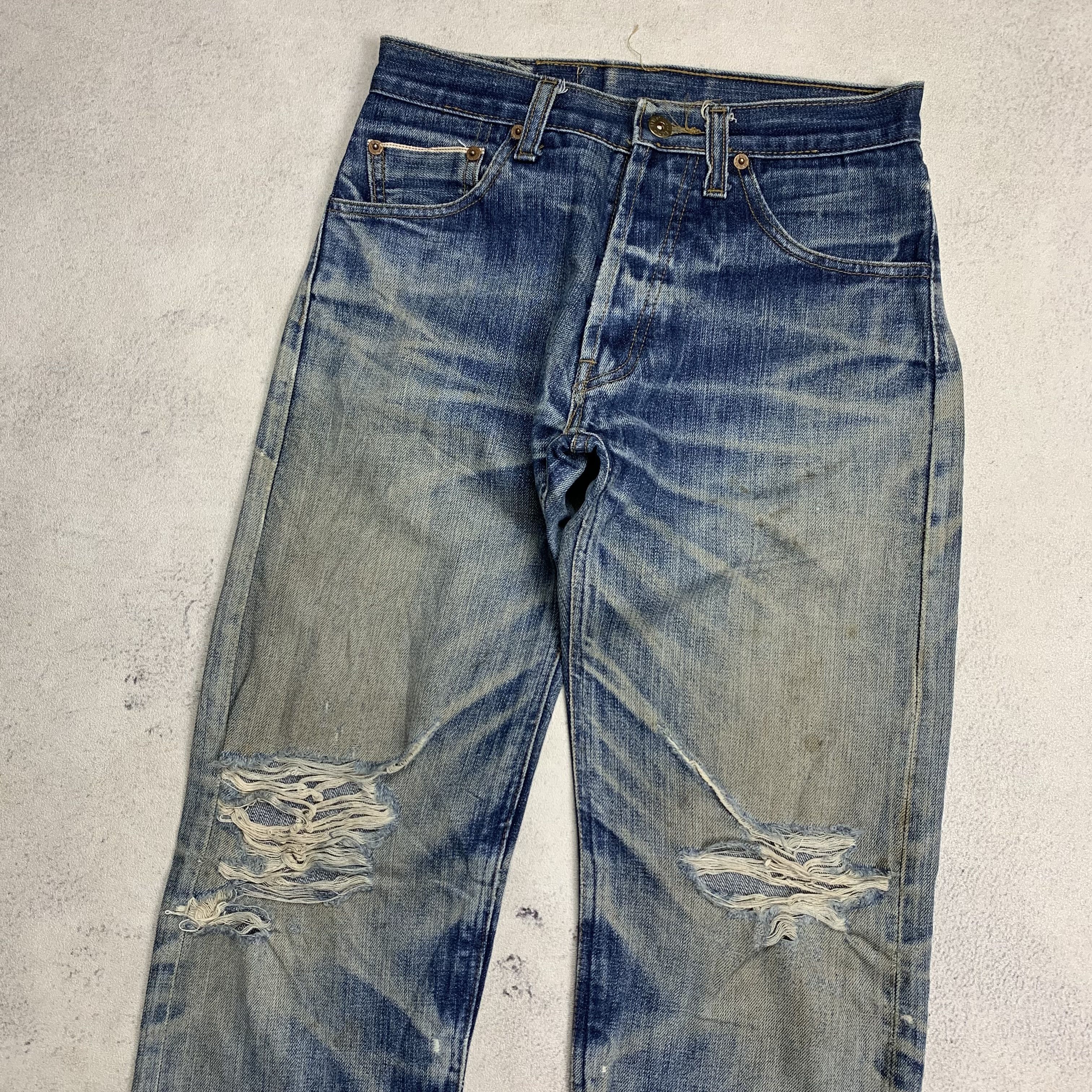 Levi's Vintage Levi's 501 Big E Selvedge Distressed Jeans Size US 27 - 2 Thumbnail