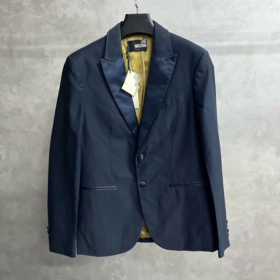 Moschino moschino blue and khaki casual blazer jacket Size US L / EU 52-54 / 3 - 1 Thumbnail