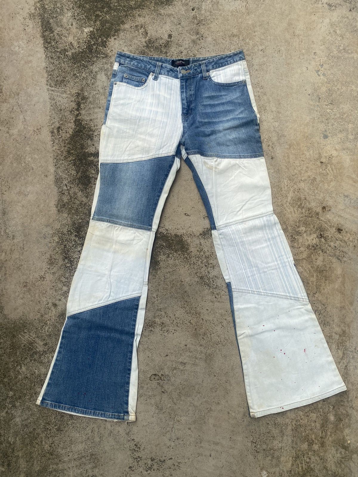If Six Was Nine × Japanese Brand Flare Jeans Oririn Hagi Painted Size US 29 - 3 Thumbnail